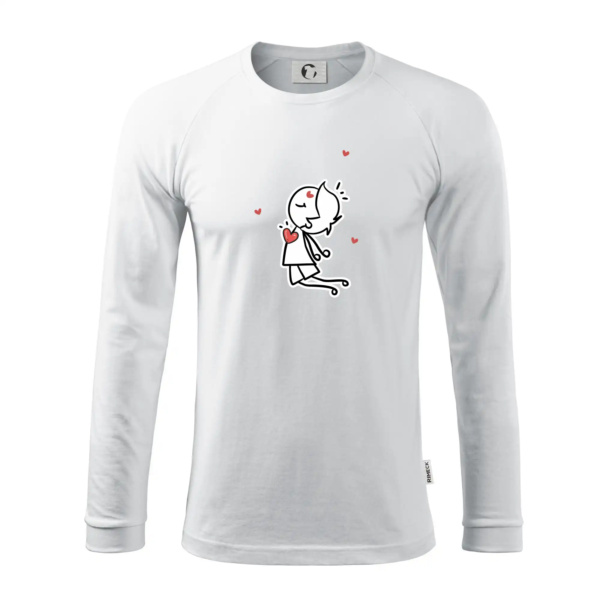 Tričká pre zamilovaných - Párový motív - panáčik a magnet - Pánske tričko s dlhým rukávom LS130