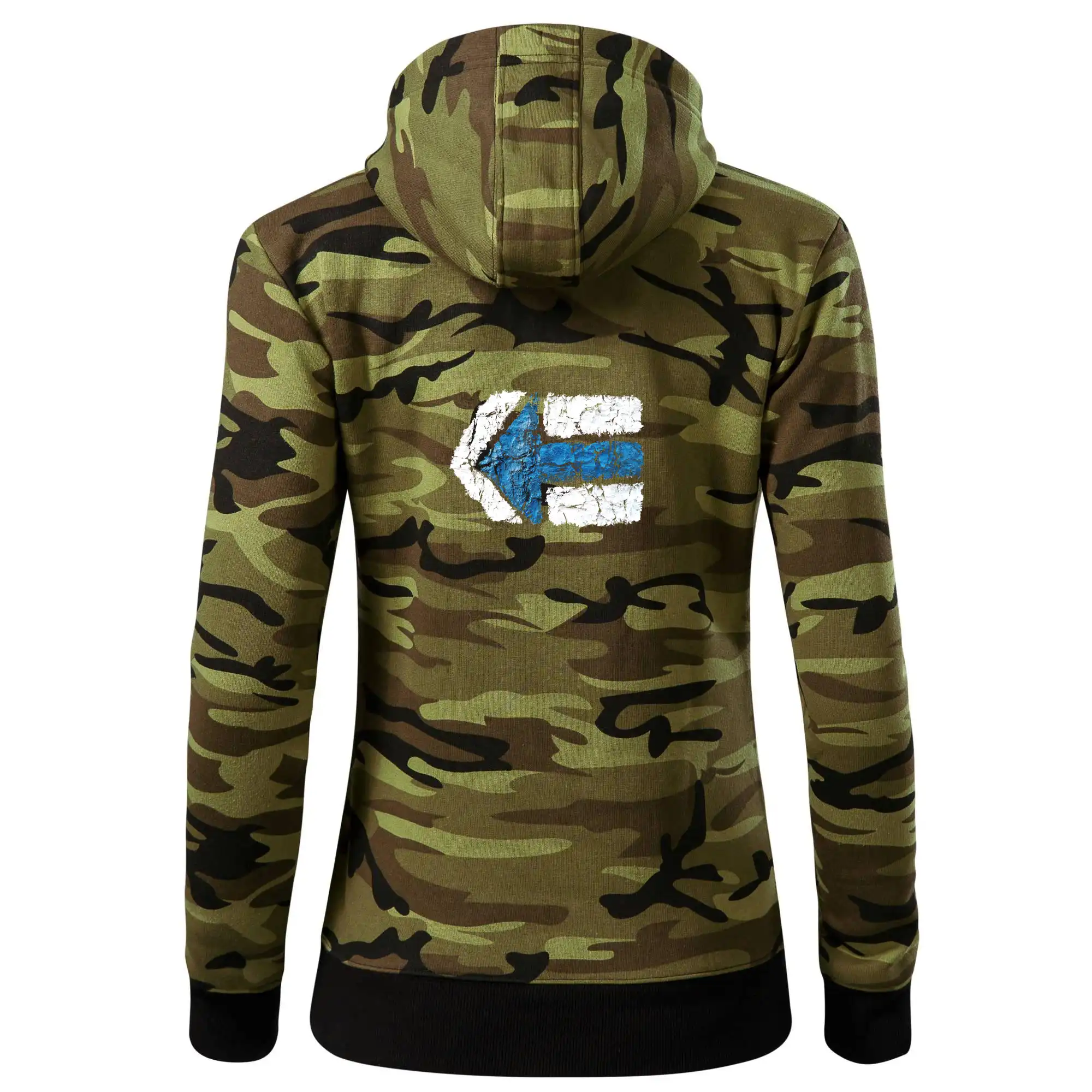 Trička na kempovanie - Párová turistická značka modrá - Mikina dámska trendy zipper s kapucňou