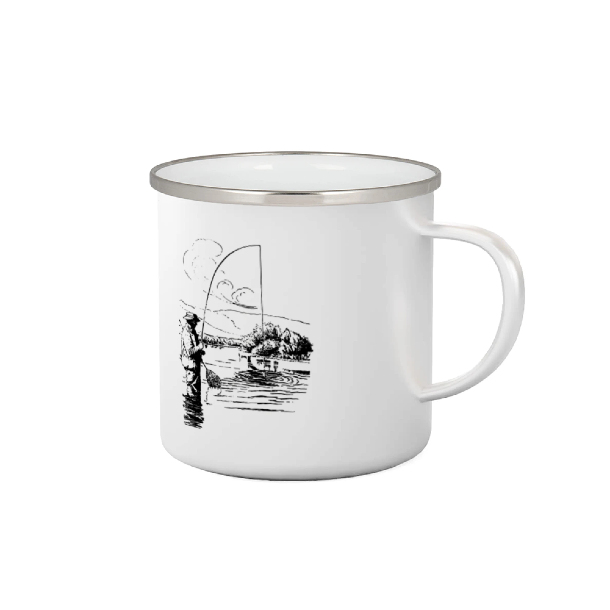 Kreslený rybár s podberákom