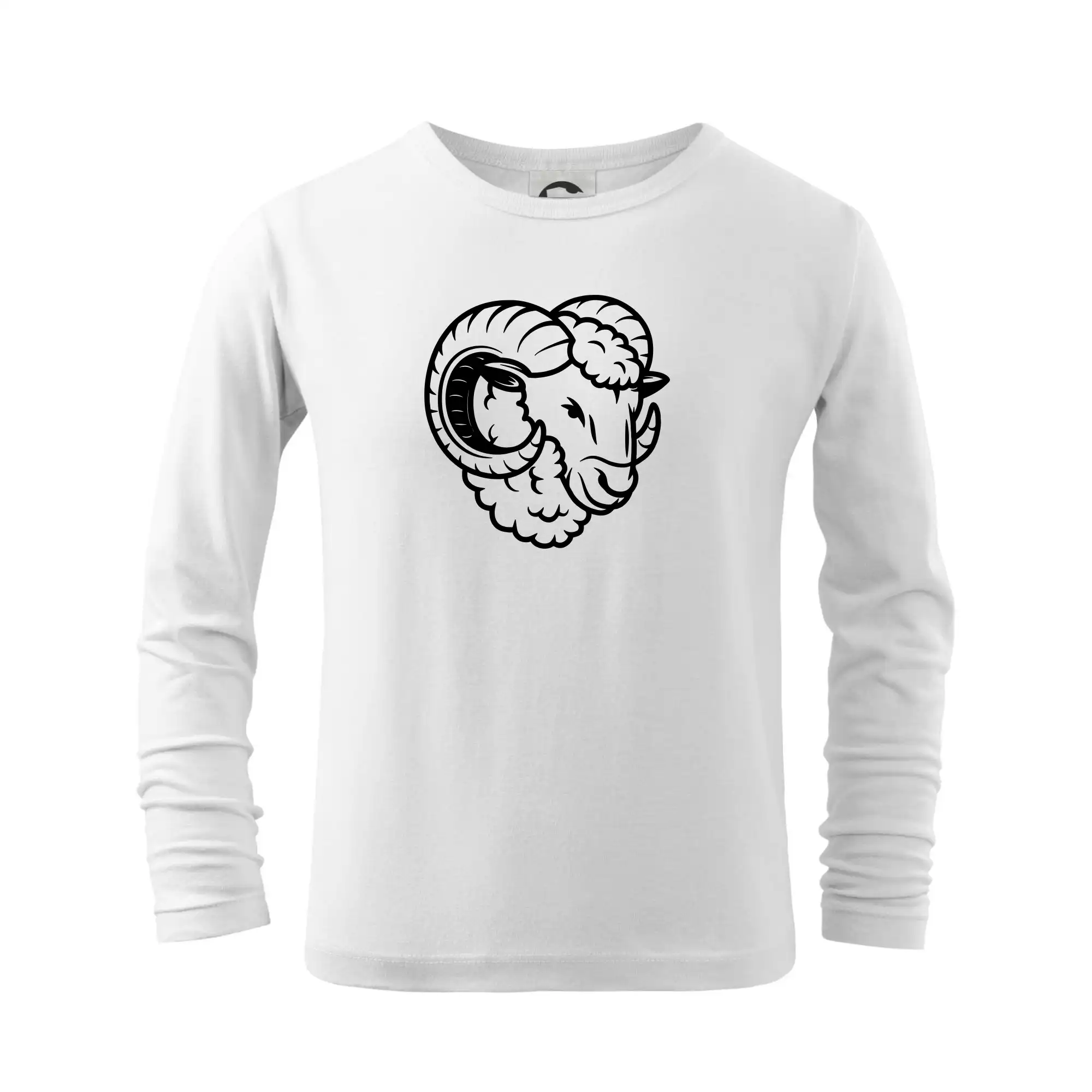 Tričká baran - Čierna Hlava barana obrys - Tričko detské Long Sleeve