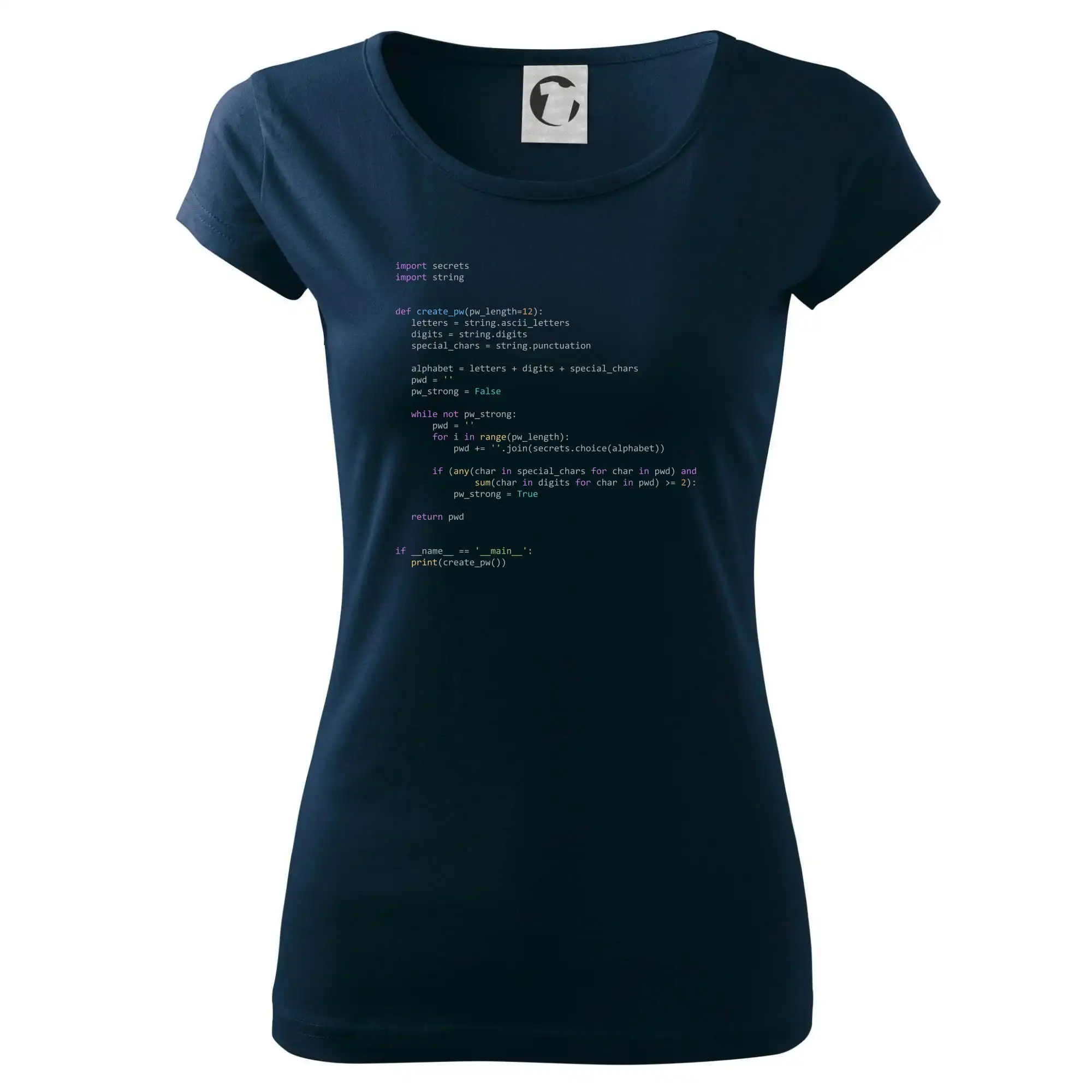 Tričká pre ajťákov - Python Generátor hesiel - Dámske tričko Pure