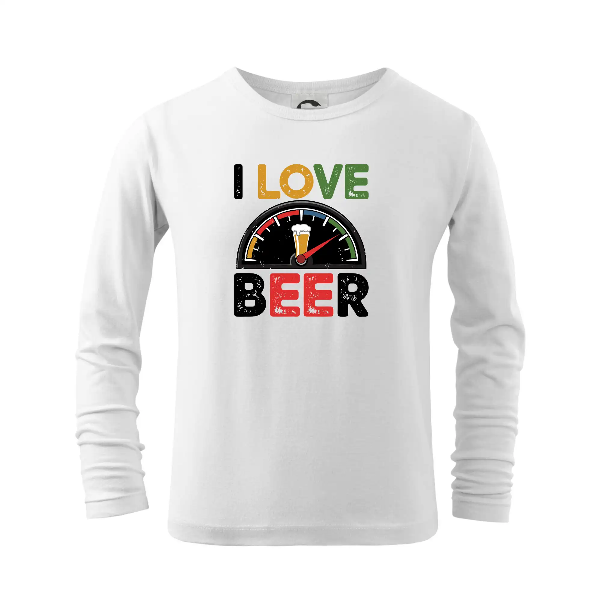 Vtipná tričká pre pivárov - I love beer - palivoměr - Tričko detské Long Sleeve