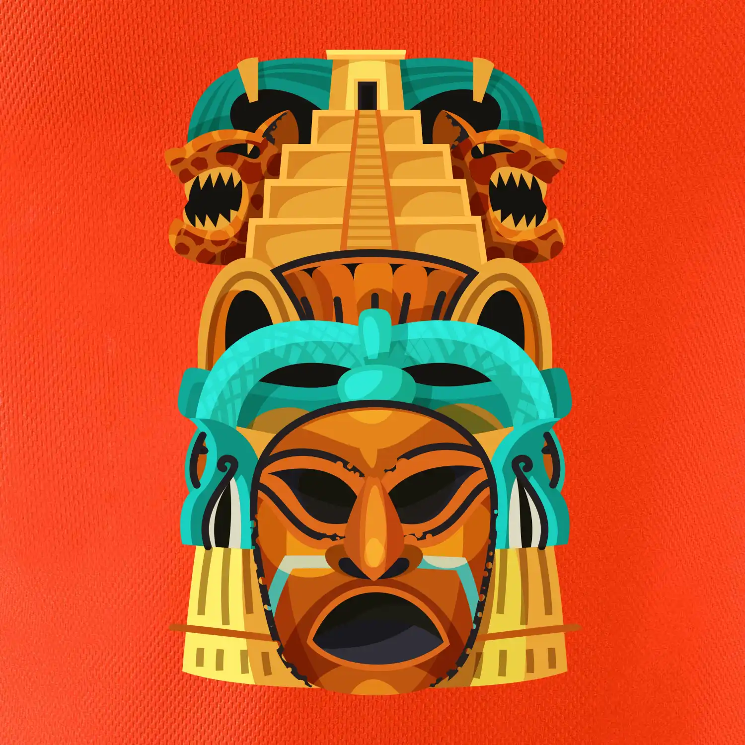 Mayové maska s pyramidou