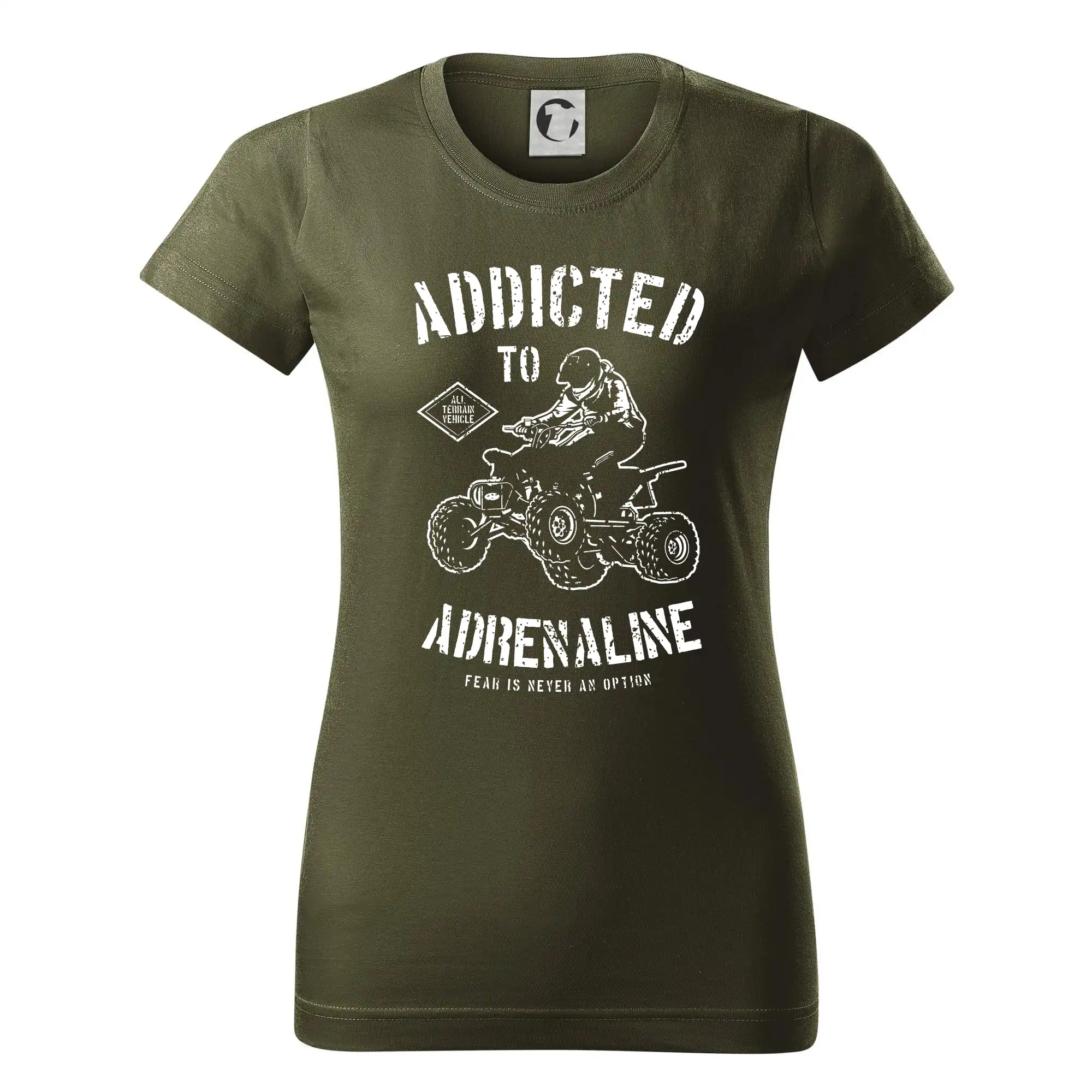 Tričko s štvorkolkou - Addicted To Adrenaline - Dámske tričko basic - ľahko voľnejšie a dlhšie