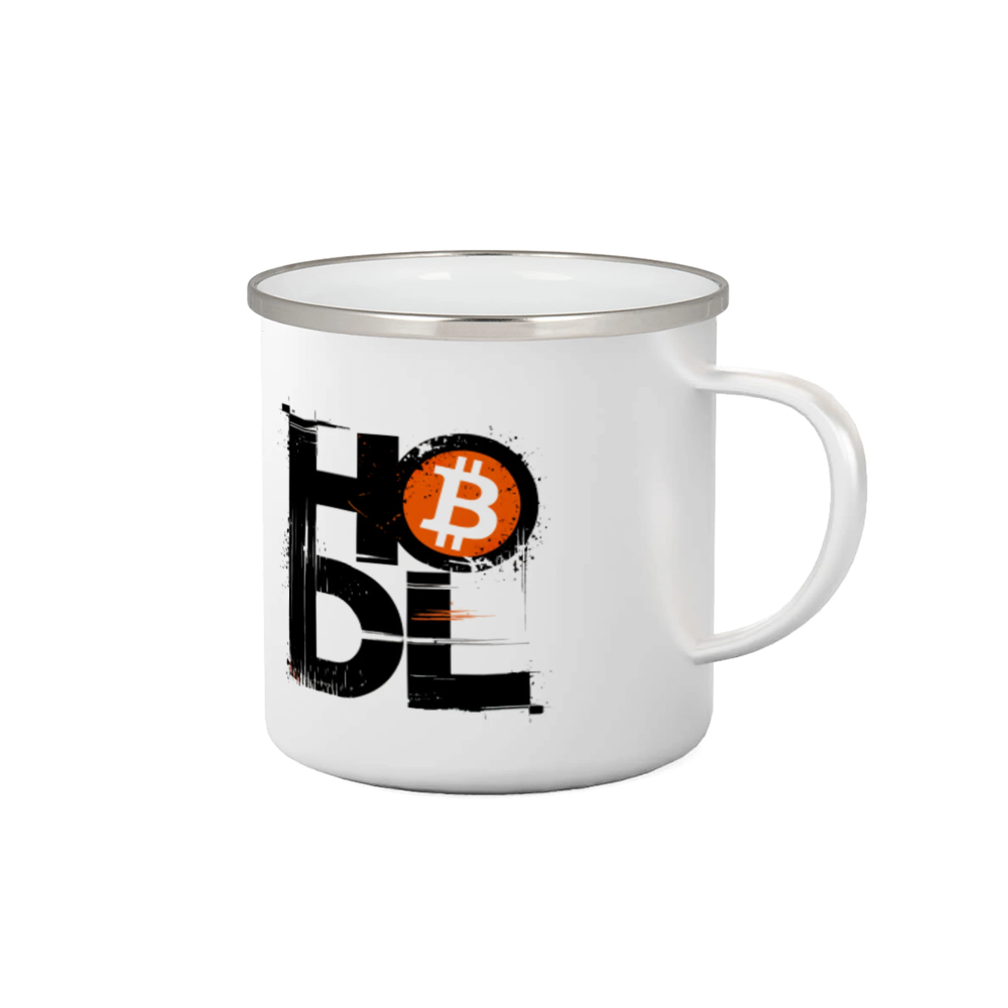 Hodl velký nápis a logo BTC - Plecháčik