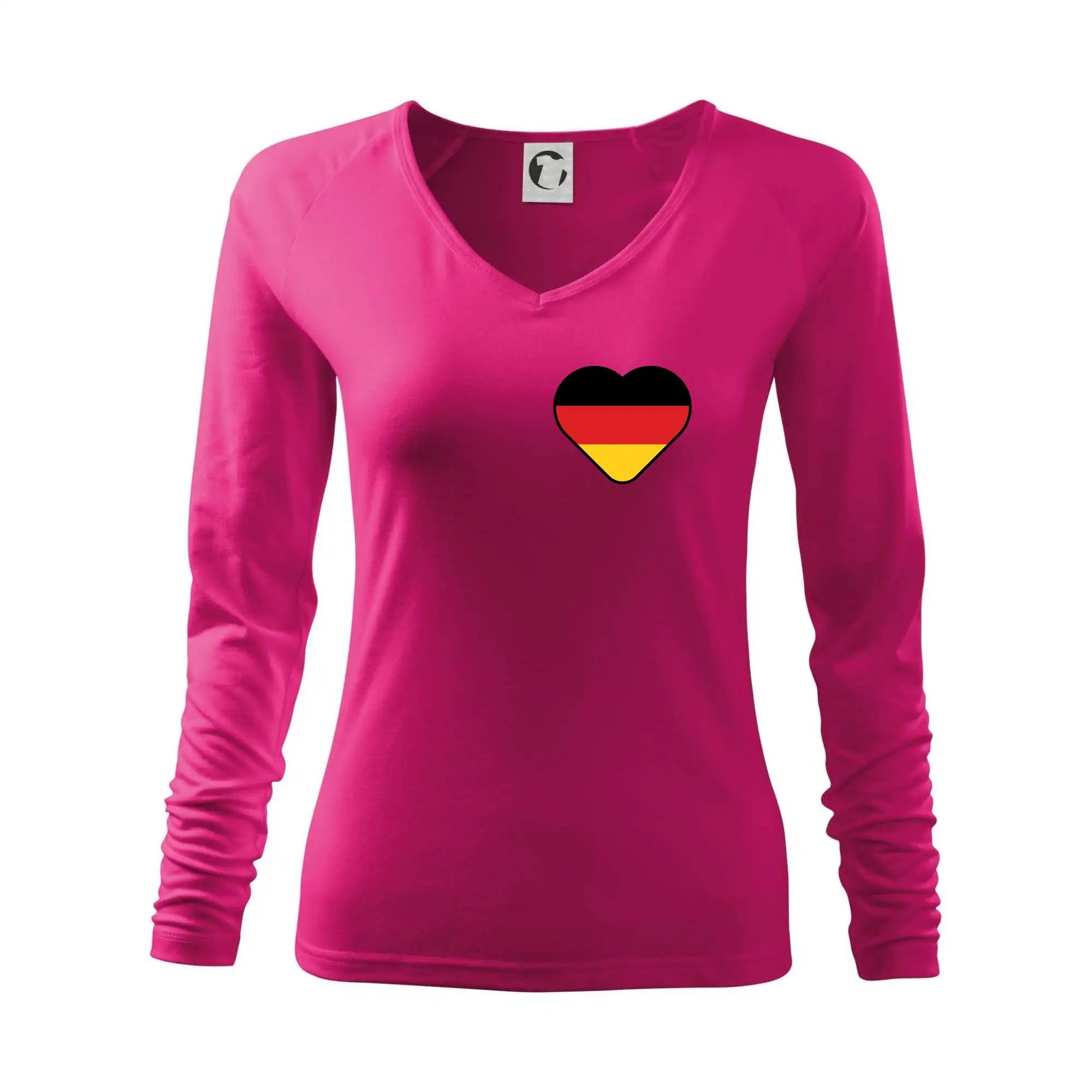 Tričká Nemecko - Germany love prso - Nemecká vlajka - Tričko dámske Elegance