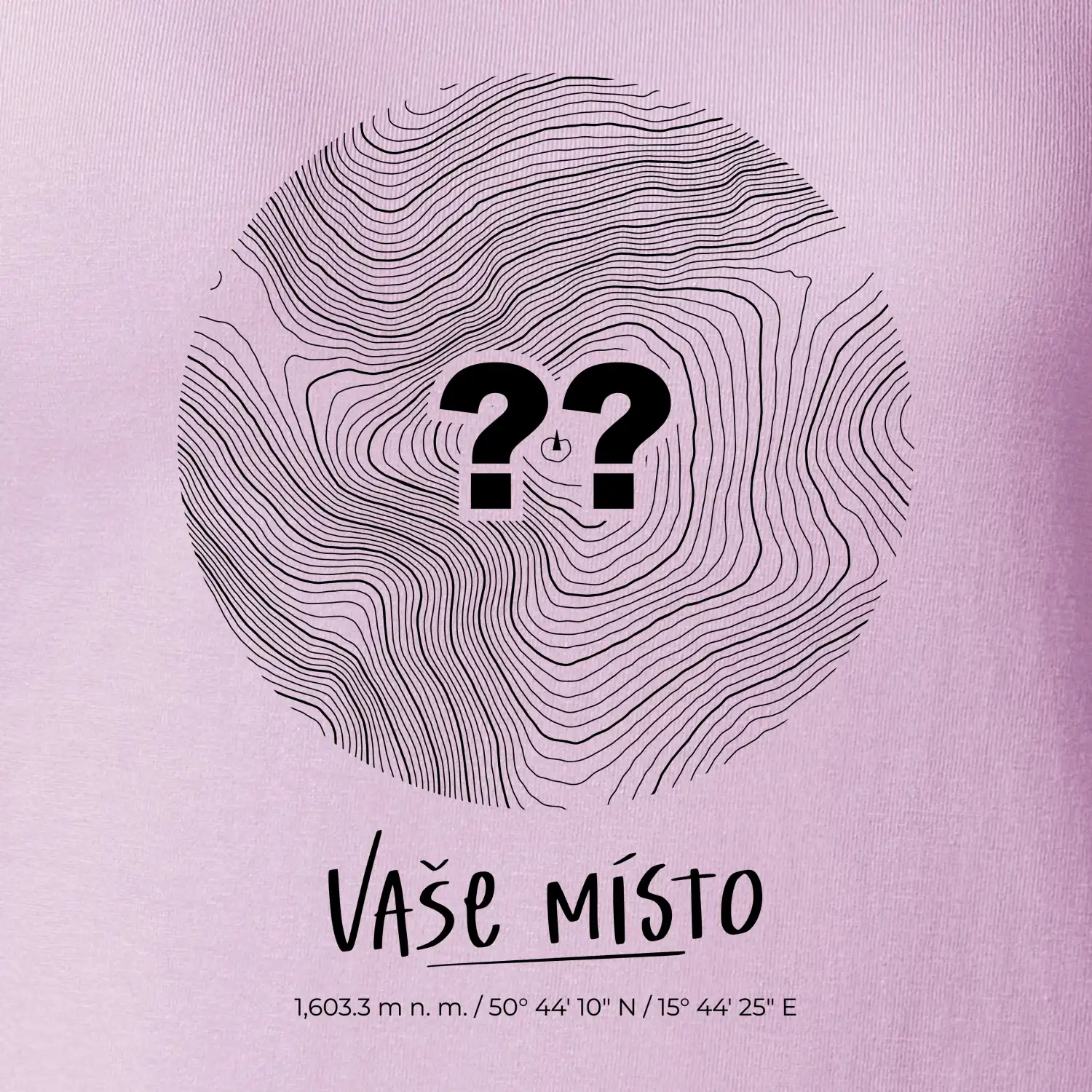 Vaše místo - vrstevnice v kruhu