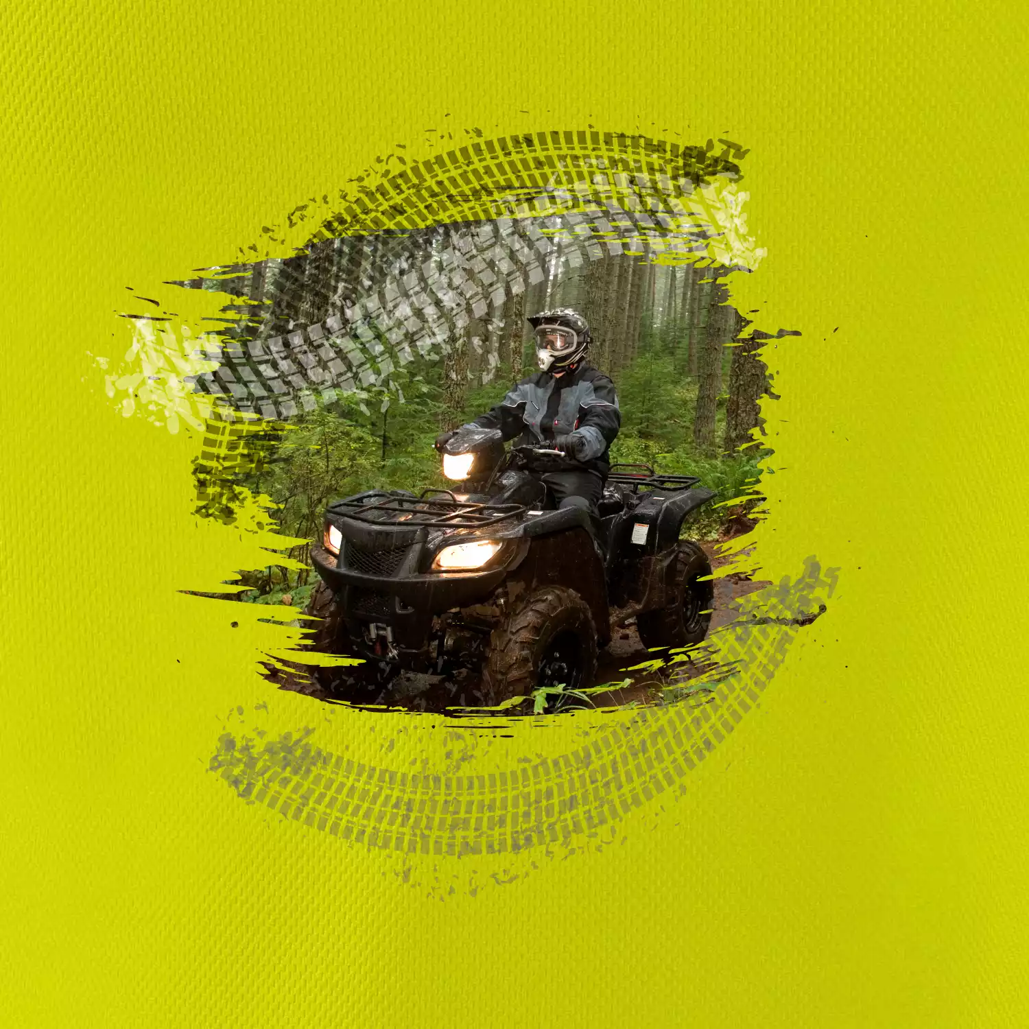 ATV čtyřkolka v lese