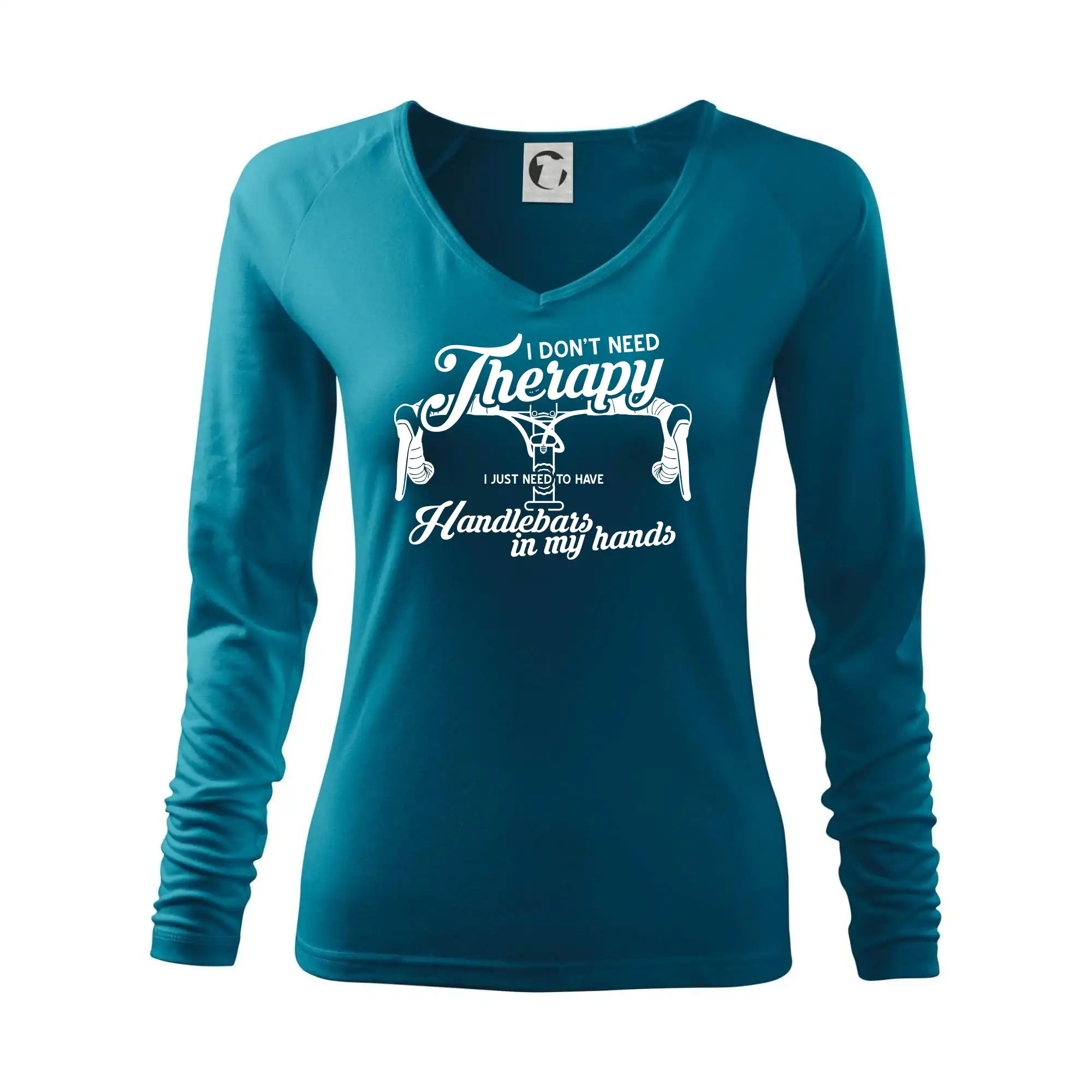 Tričko ako darček pre cyklistu - I don't need therapy handlebars in my hands - Tričko dámske Elegance