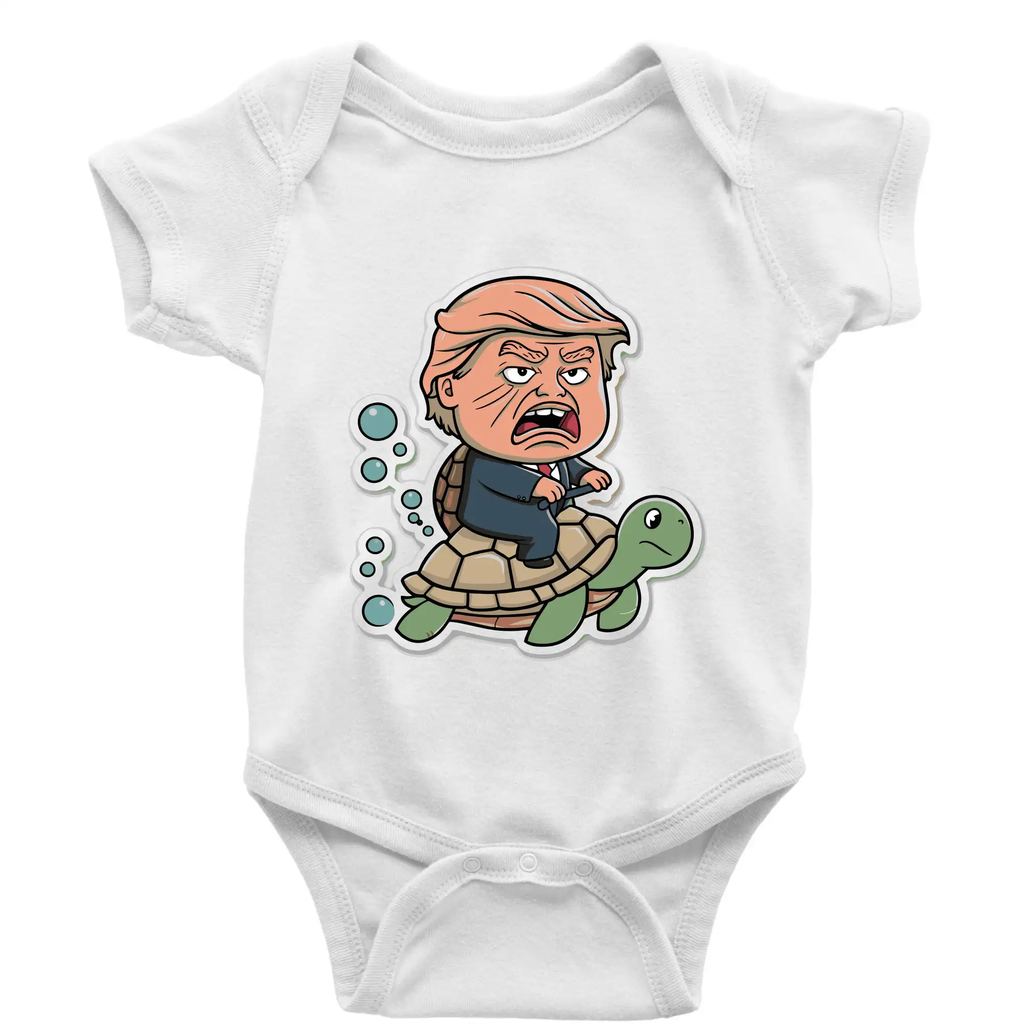 Politické tričká - Trump a korytnačka - Body dojčenské s krátkym rukávom