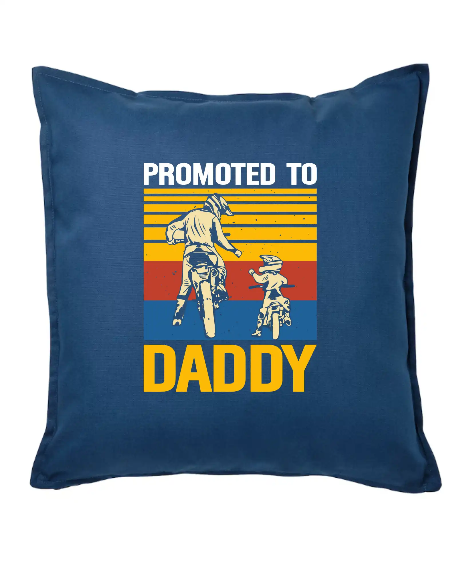 Tričká a mikiny s potlačou motoriek – pre pravých motorkárov - Promoted to daddy - Vankúš 50x50