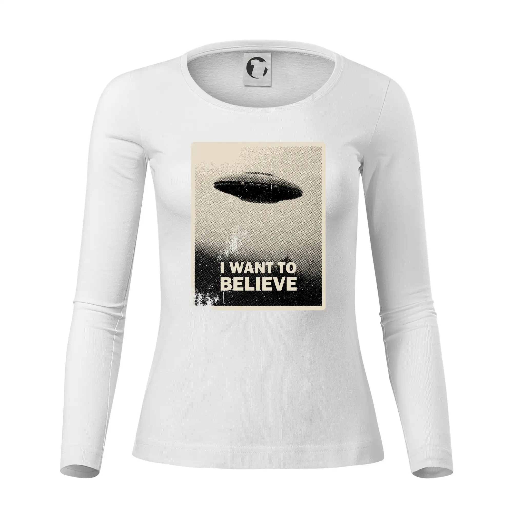 Vesmirne tričká - Poster I Want to Believe - Dámske tričko FIT-T LS - zužené