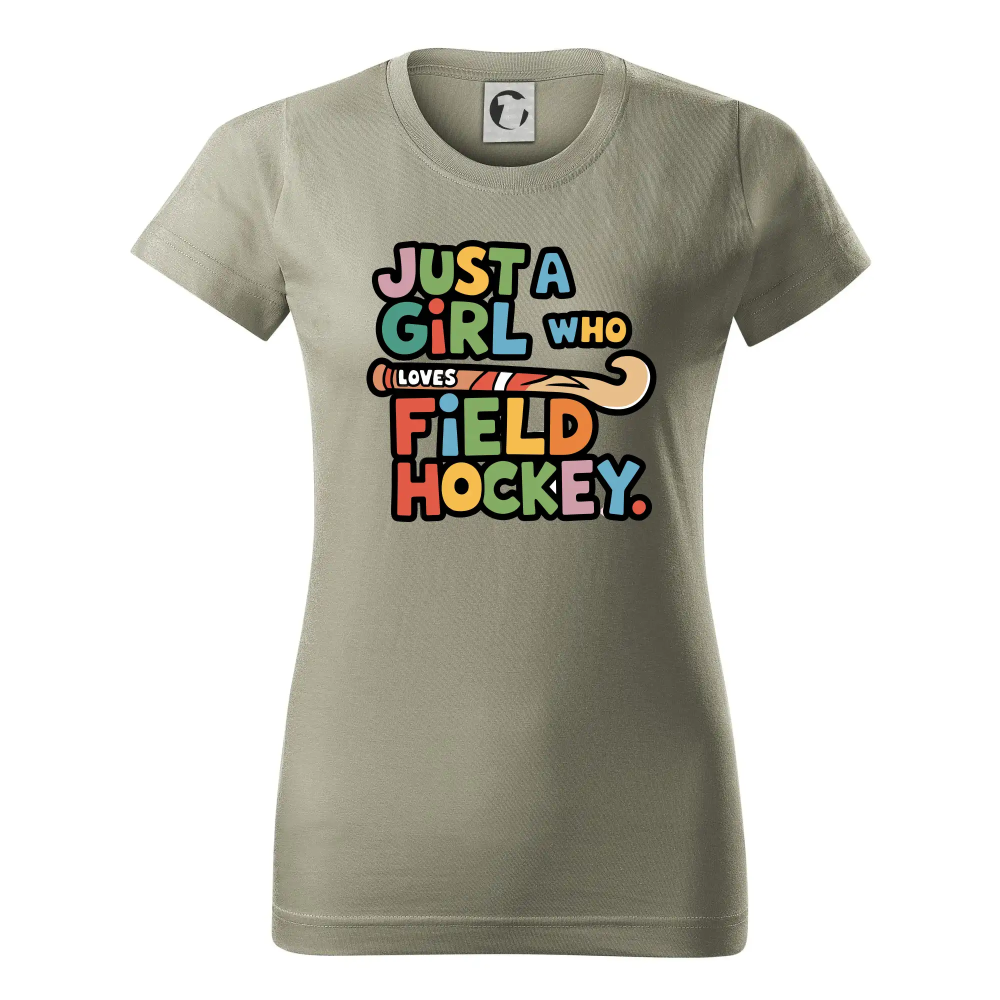 Ostatné športy - Farebný nápis Just a girl who loves field hockey - Dámske tričko basic - ľahko voľnejšie a dlhšie