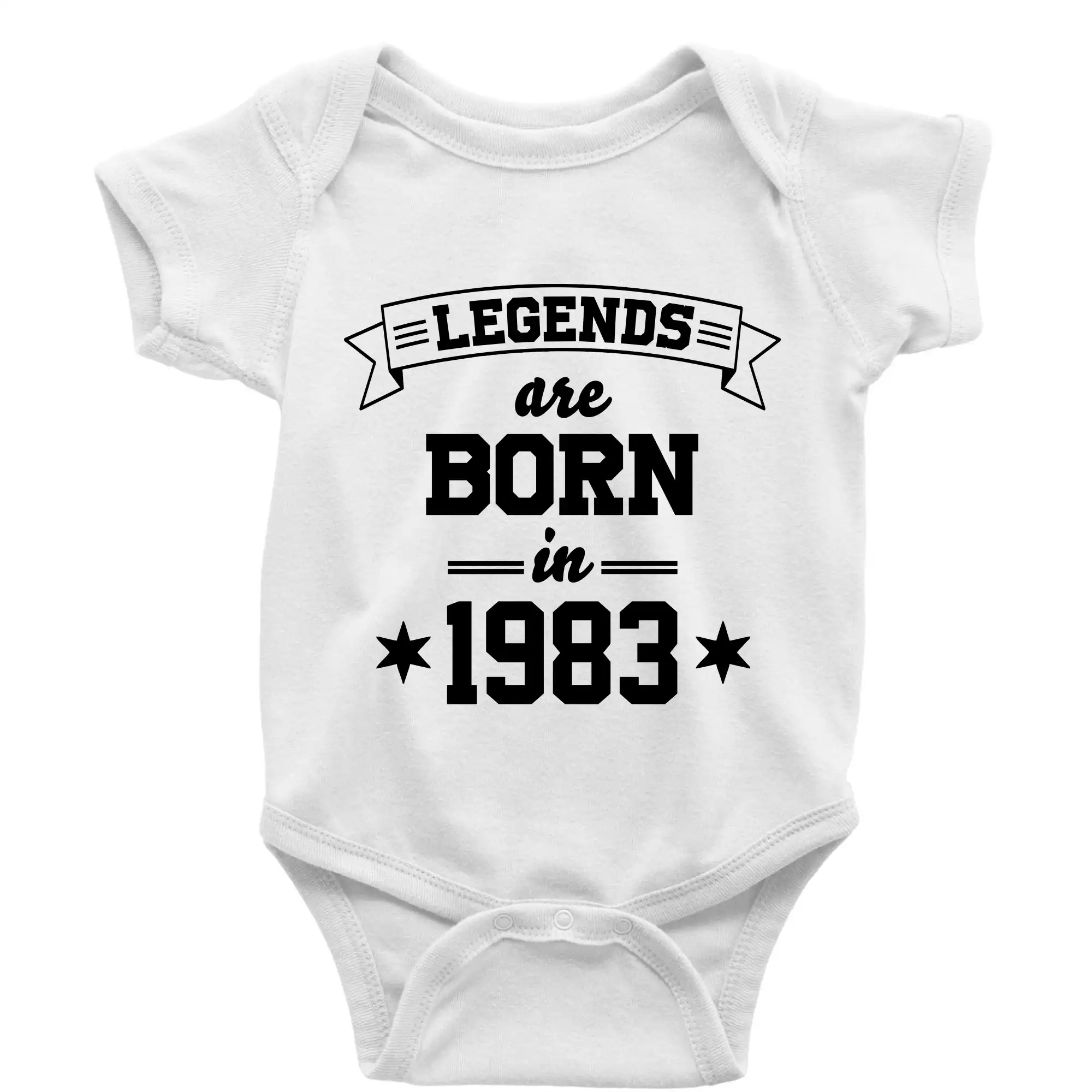 Tričká k narodeninám - Legends are born in 1983 - Body dojčenské s krátkym rukávom
