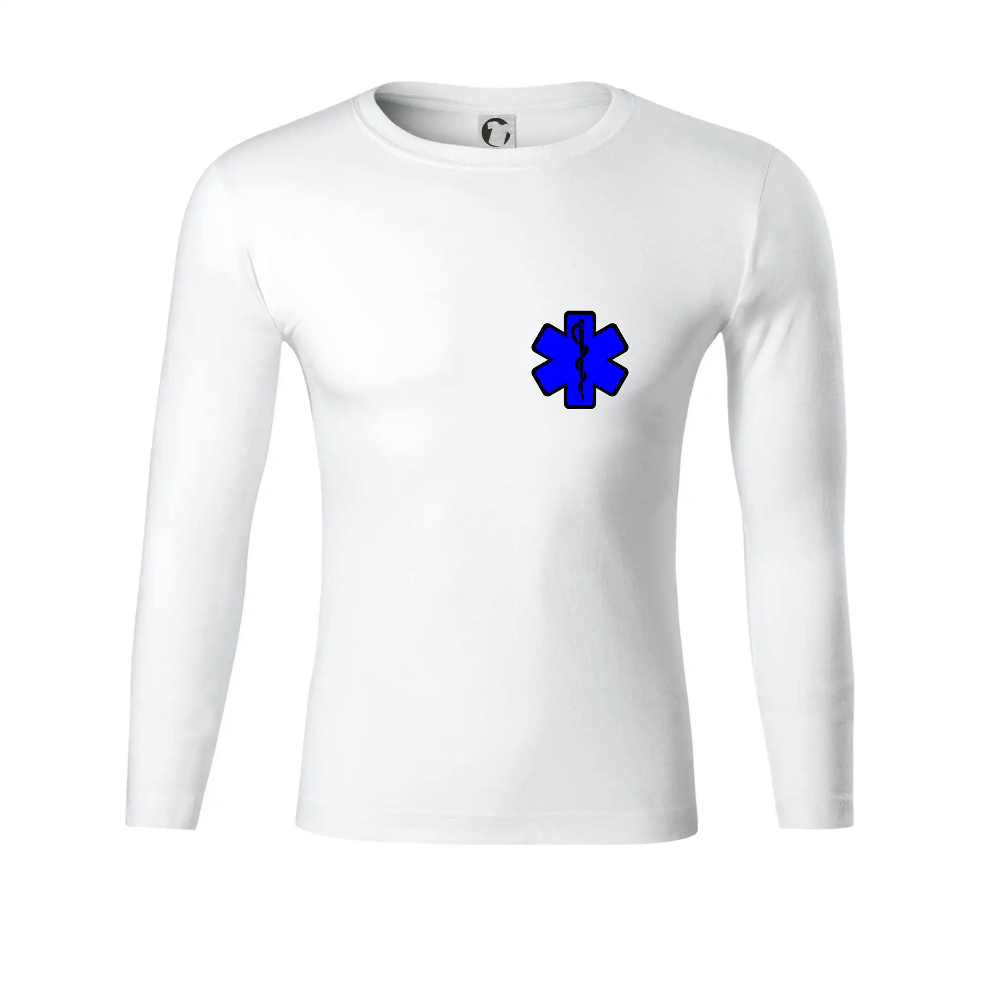 Tričká a mikiny pre záchranárov a lekárov - Kvalitné oblečenie pre zdravotníkov - Rescue - Hviezda na prsníku + nápis na chrbte - Tričko Progress s dlhým rukávom