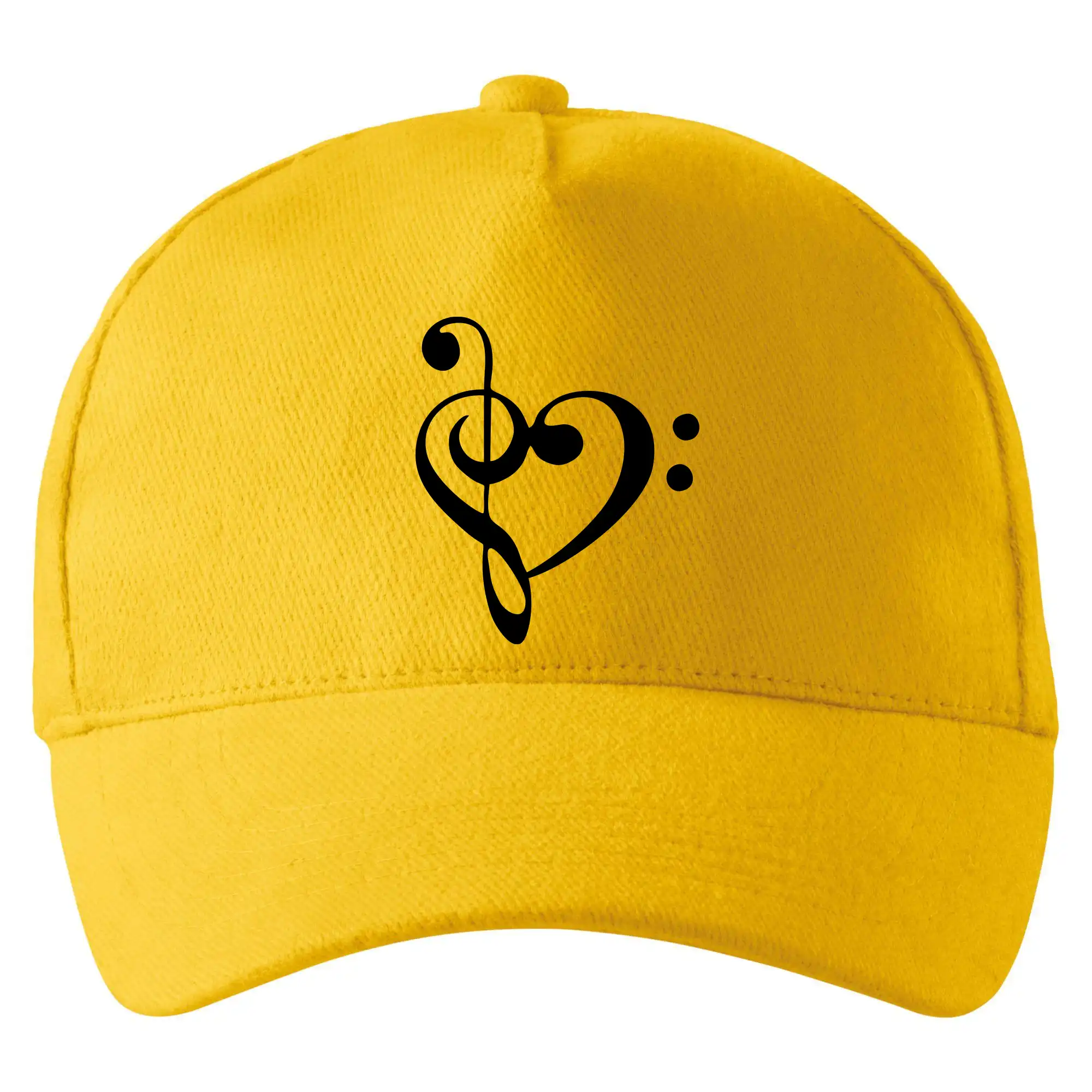 Hudobné tričká - Husľový kľúč srdce - Šiltovka so zahnutým šiltom a mosaznou sponou
