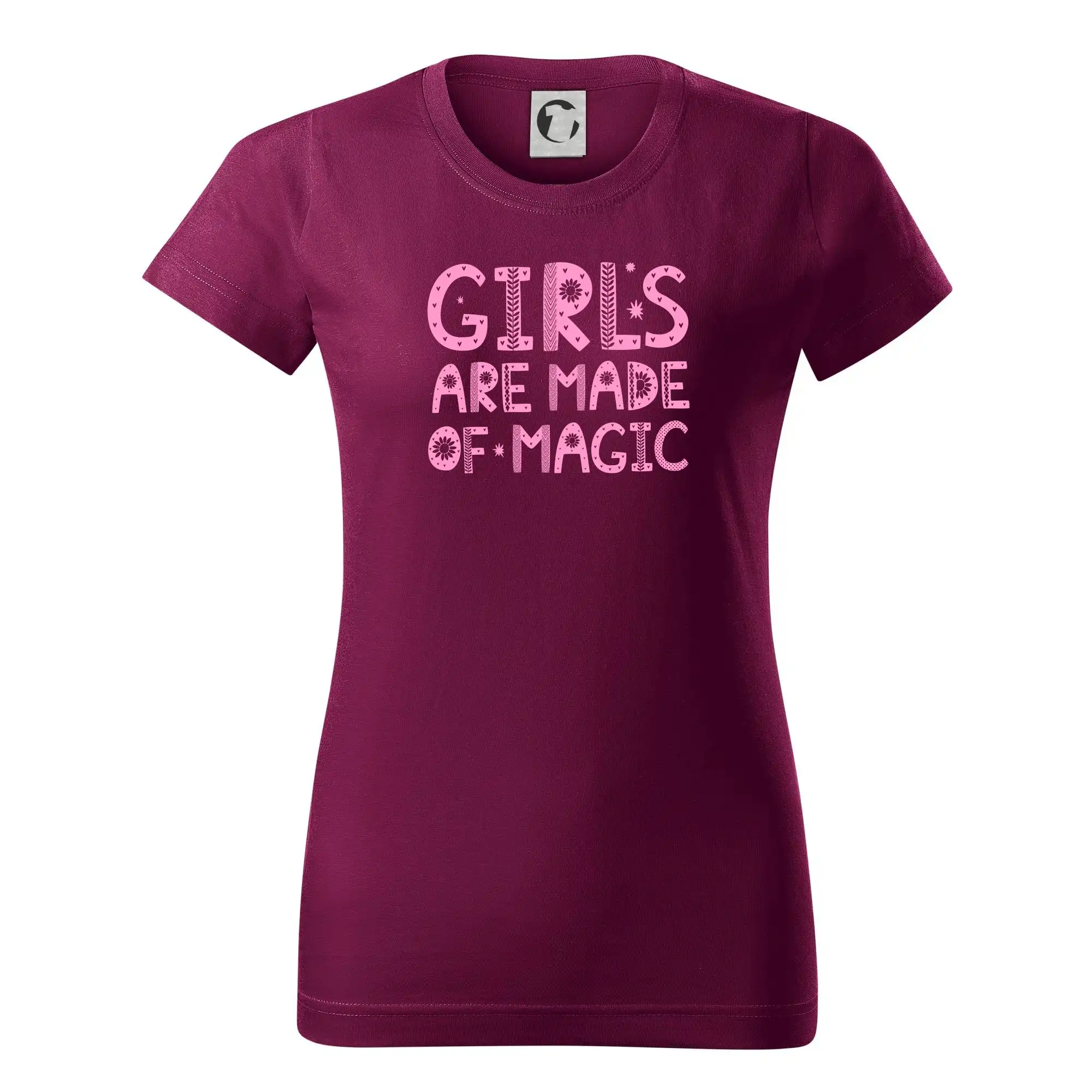Tričká a mikiny pre dcéru - Girls are made of magic - Dámske tričko basic - ľahko voľnejšie a dlhšie