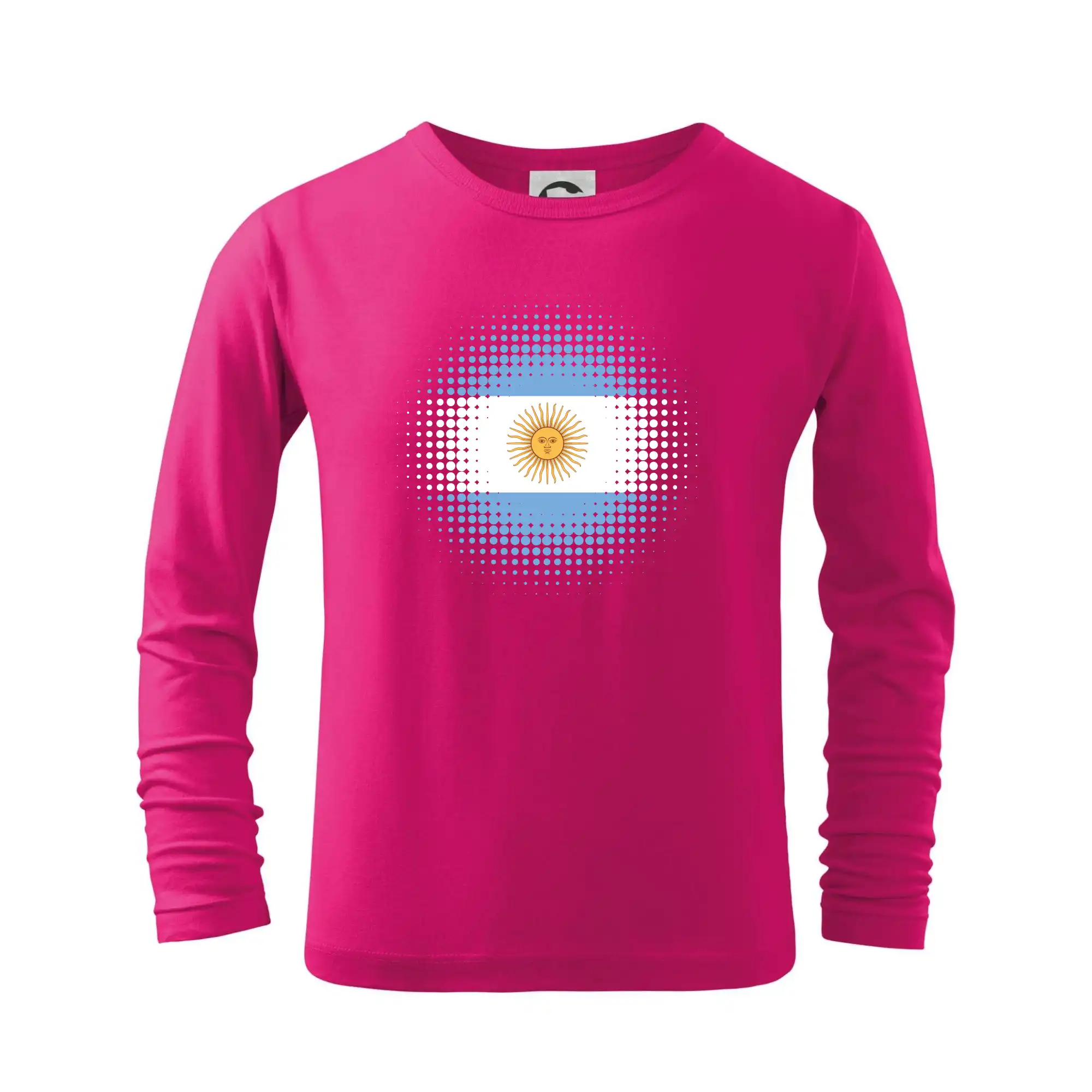 Motívy štátnych vlajok - Argentína vlajka bodkovaná - Tričko detské Long Sleeve