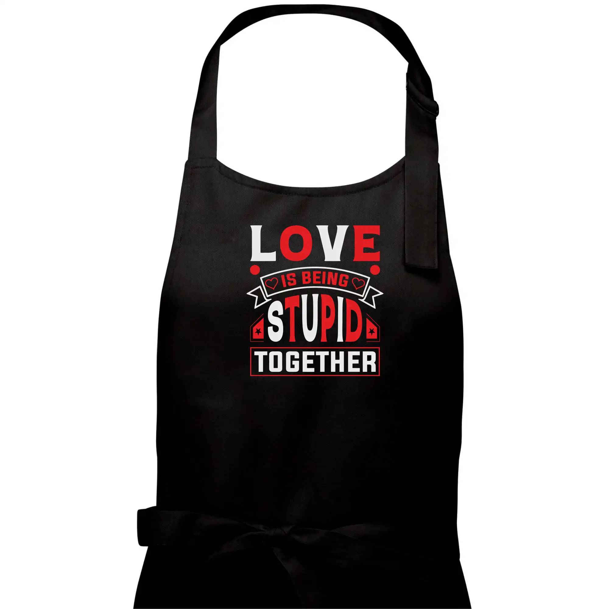 Tričká pre zamilovaných - Love is being stupid together - Dámska zástera na varenie