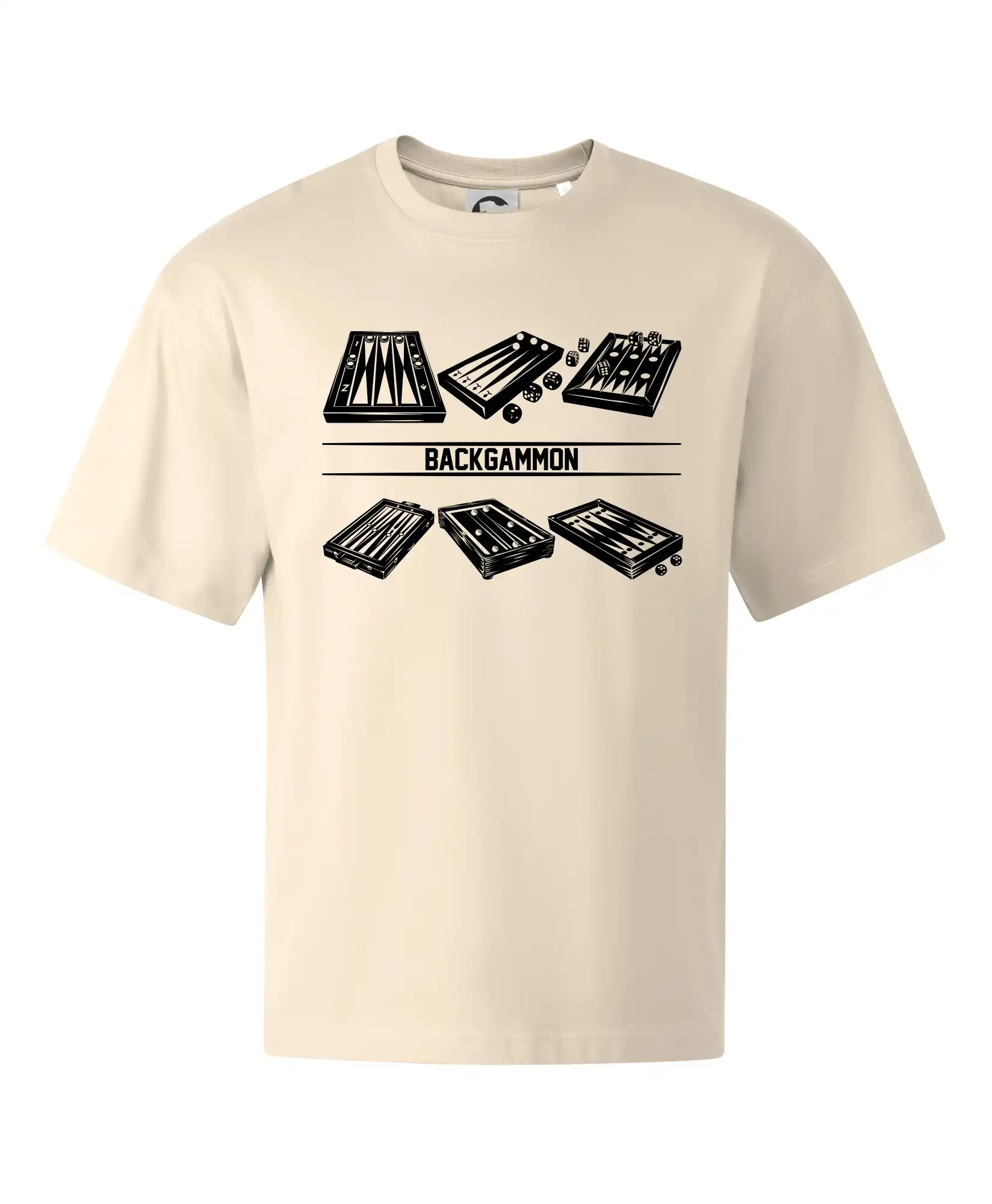 Tričká a mikiny so spoločenskými hrami  - Backgammon čierny set - Stage unisex - OVERSIZE