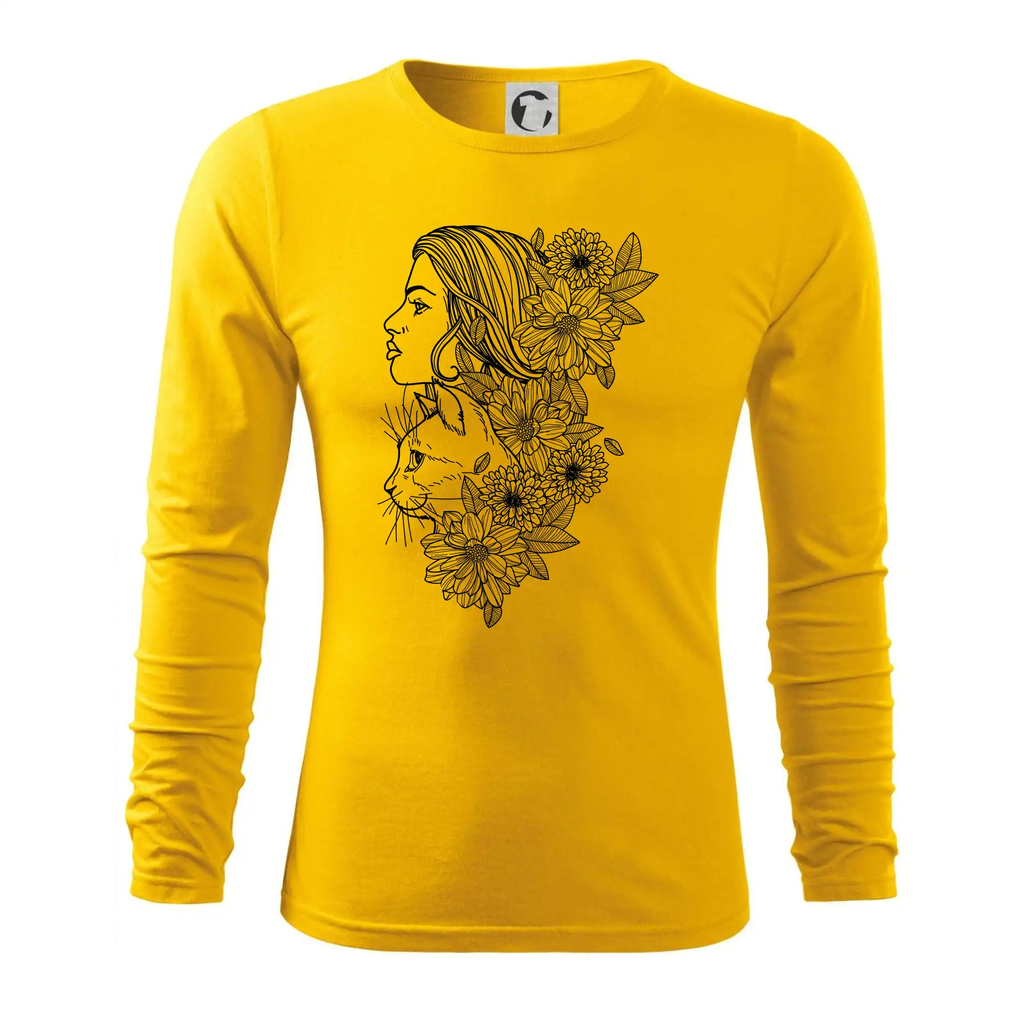 Žena a kočka - kreslená