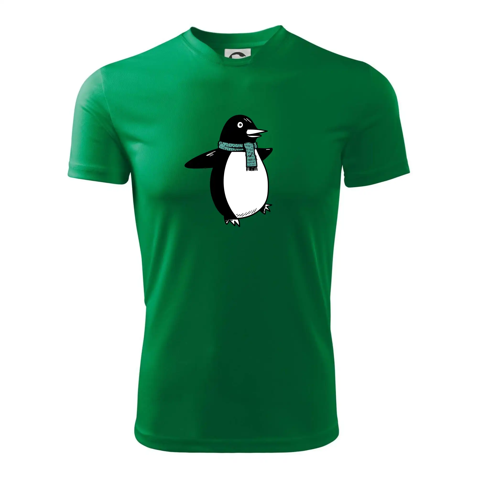 Tučňák se zelenou šálou