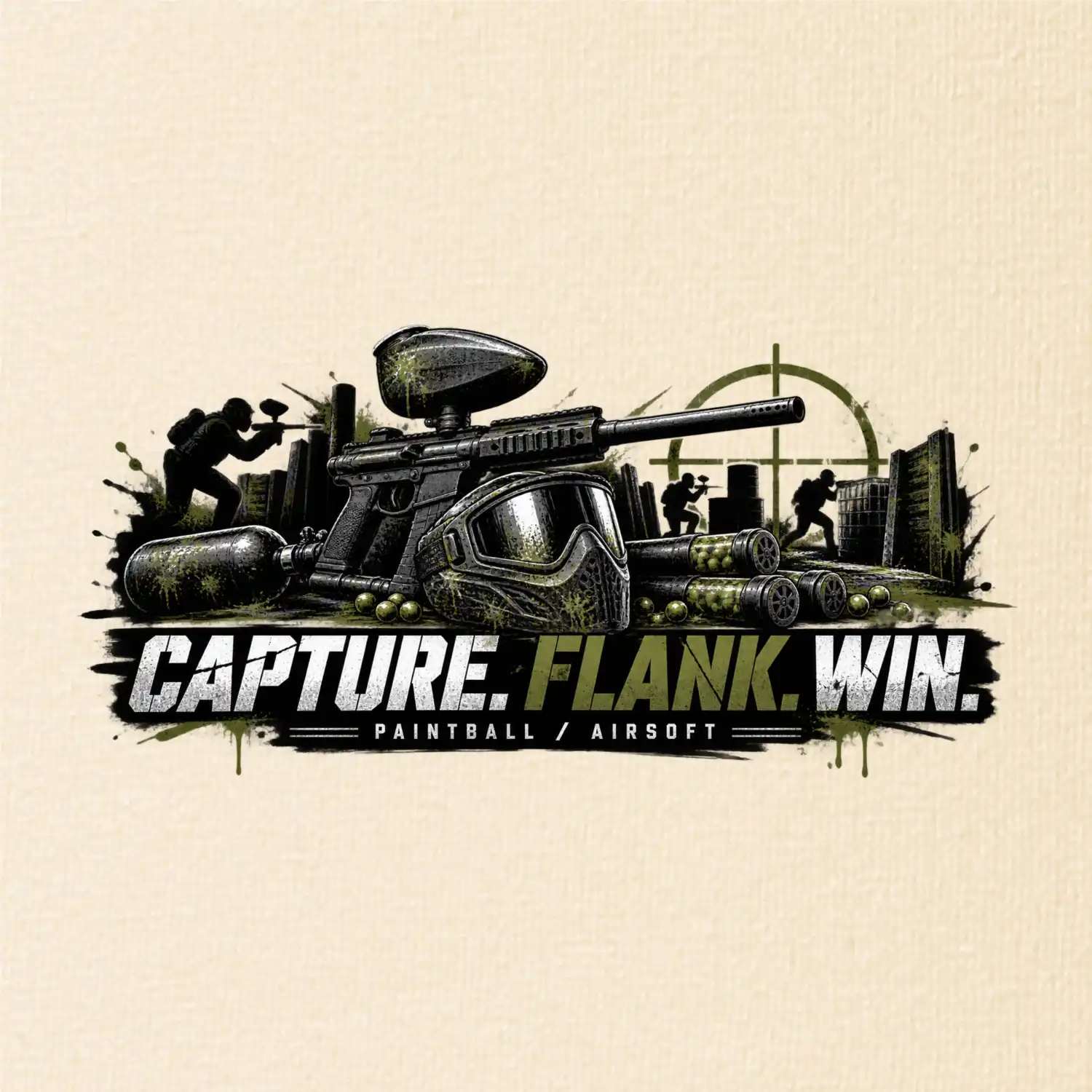 Taktika capture flank win paintball