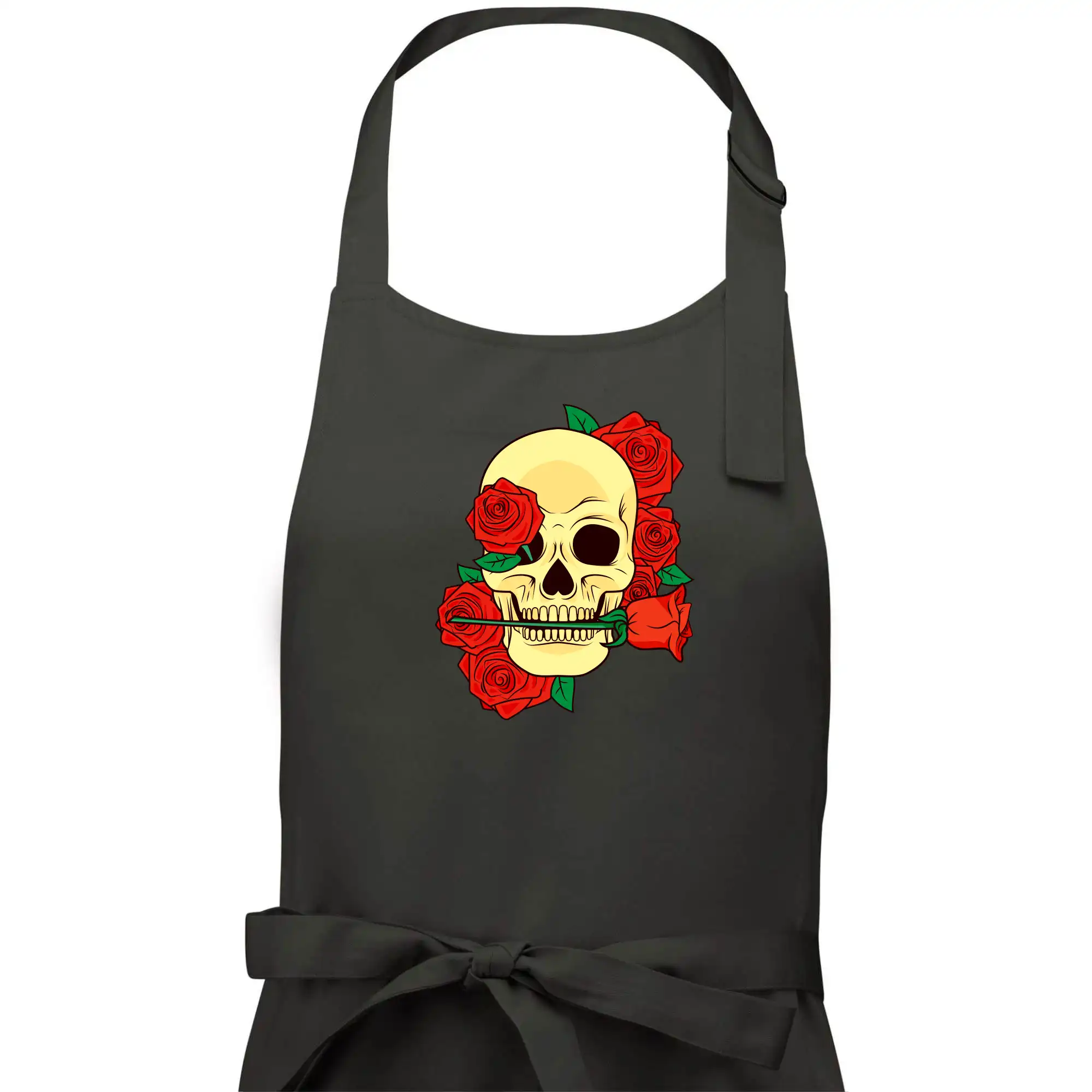 Lebka držící růži