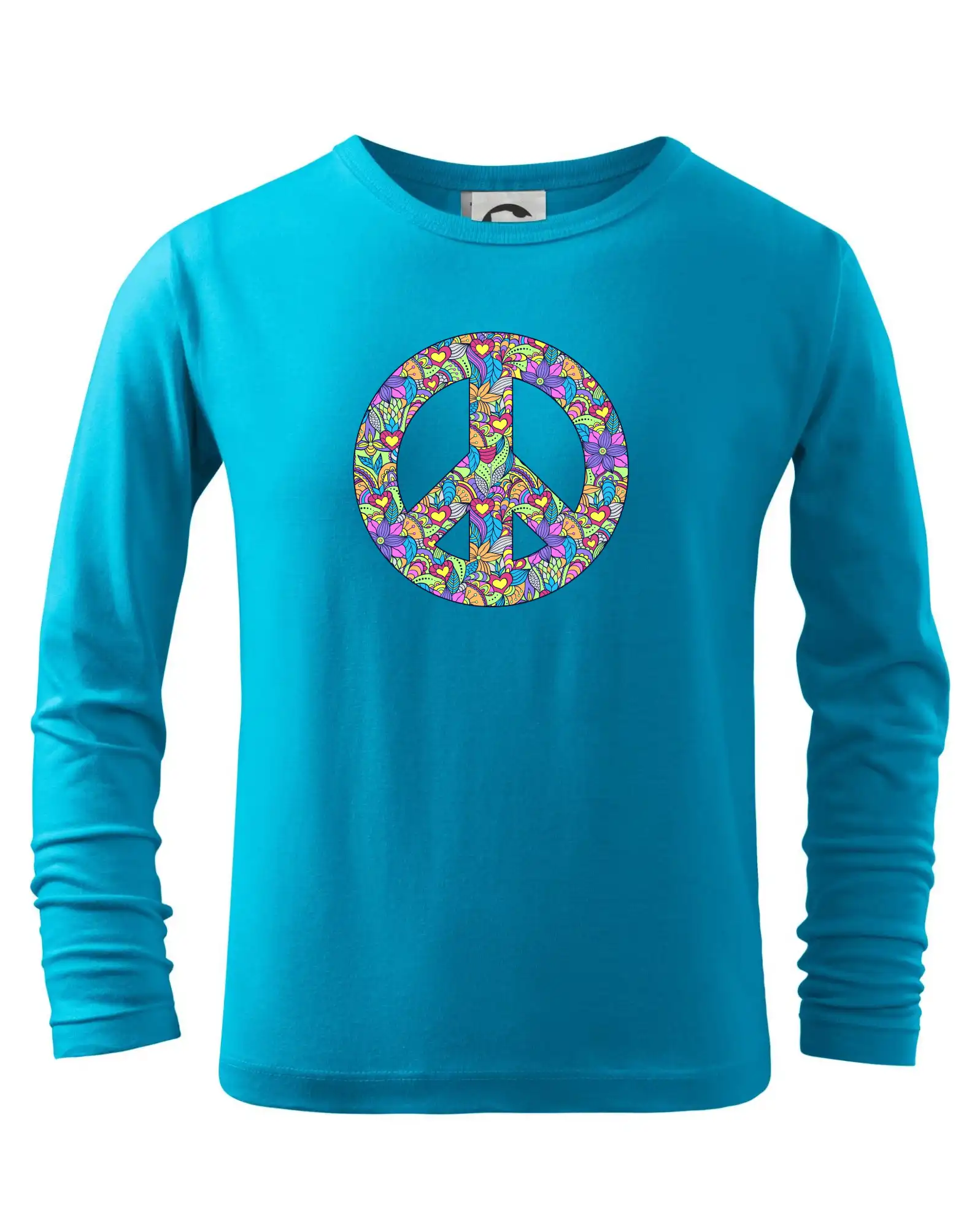 Tričká pre pohodový ľudí - Peace symbol mandela - Tričko detské Long Sleeve