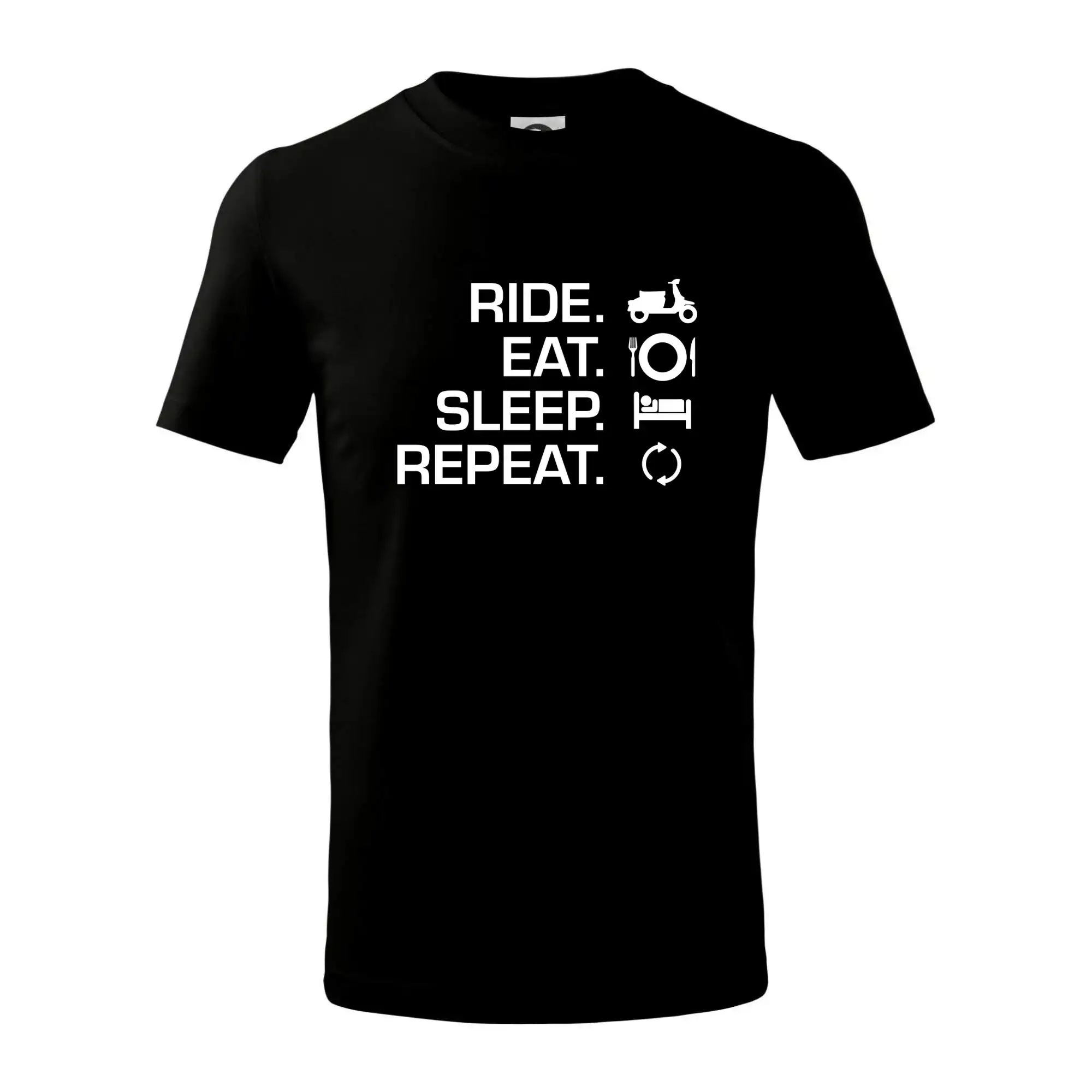Tričko sa skútrom - Ride Eat Sleep Repeat moto skúter - Tričko detské bavlnené