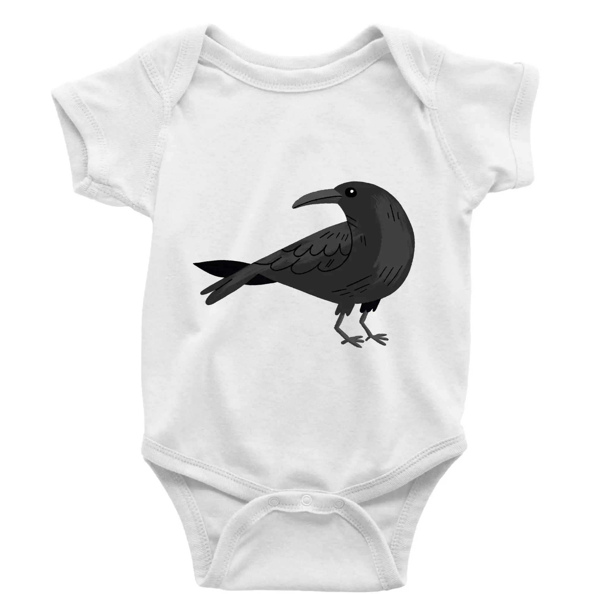 Tričká so zvieratami - Vrana kreslená (studio-arte.cz) - Body dojčenské s krátkym rukávom