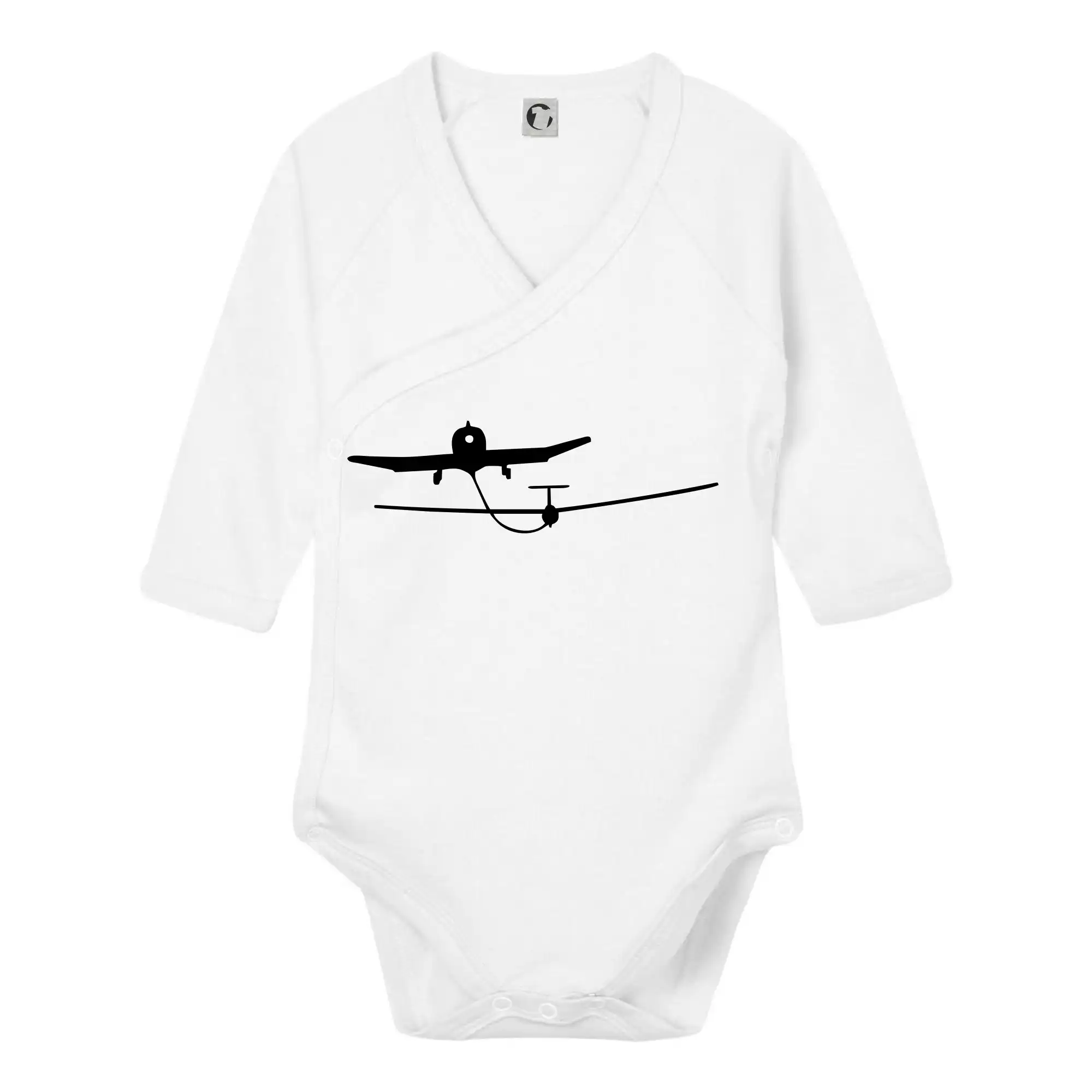 Tričká s lietadlami - Ťahanie klzáku - Body zavinovacie s dlhým rukávom