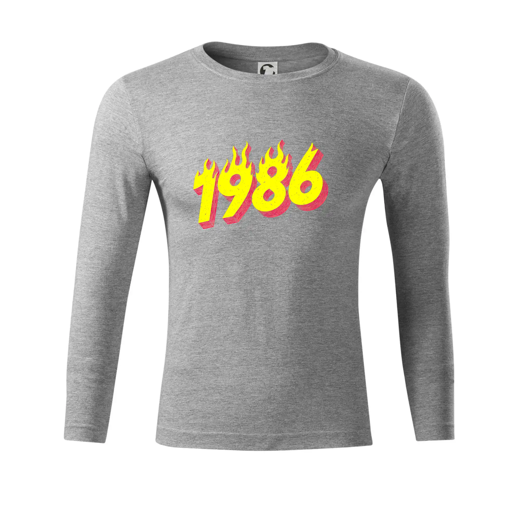 Trička s ročníkom 1986 - Narodeniny v ohni 1986 - Tričko Progress s dlhým rukávom