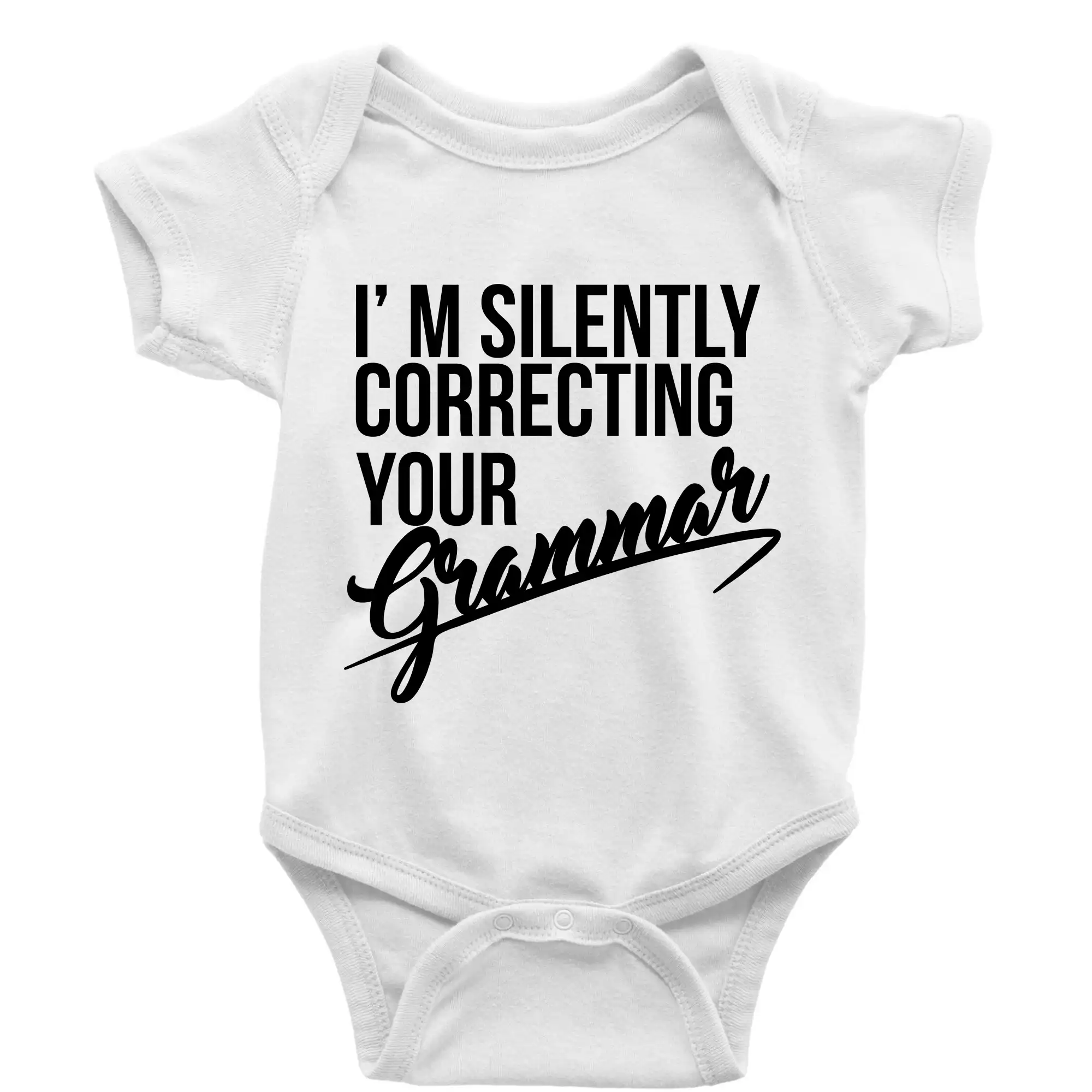 Učiteľské tričká - Correcting grammar - Body dojčenské s krátkym rukávom