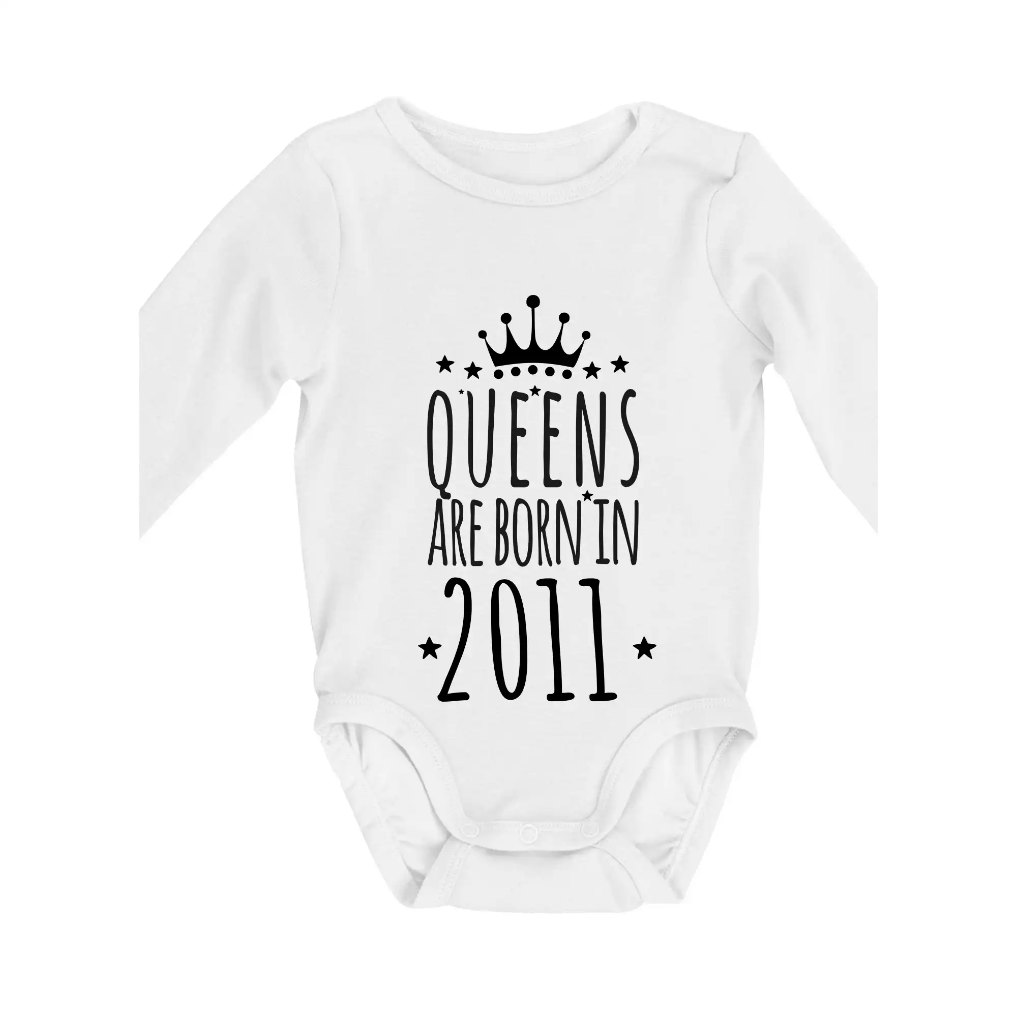 Queens are born in 2011 - Body dojčenské s dlhým rukávom