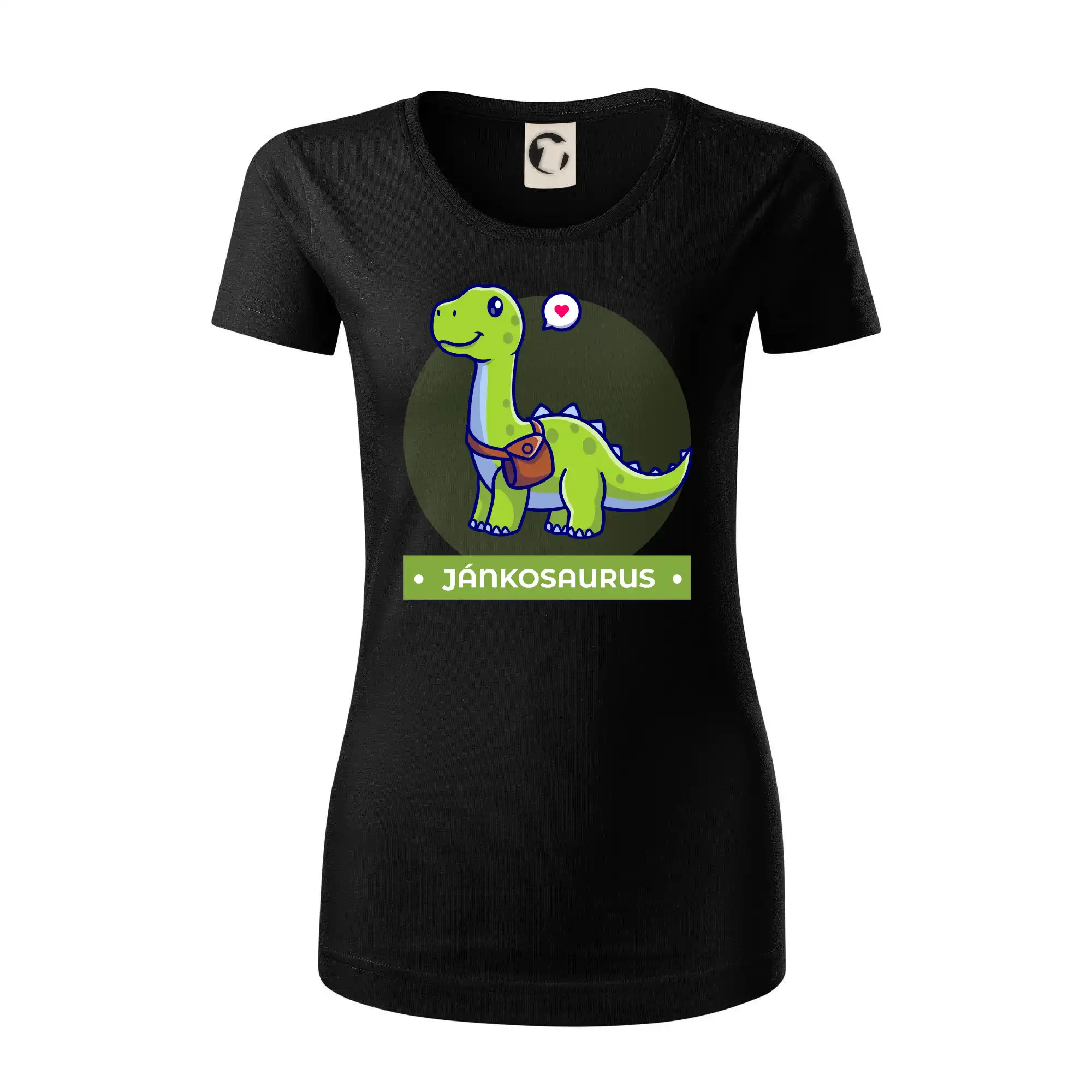 Detské tričká, mikiny a body s originálnymi potlačami | Veselé motívy pre chlapcov aj dievčatá - Dinosaurie mená - zelený dinosaurus - Dámske tričko z organickej bavlny Origin (GOTS)
