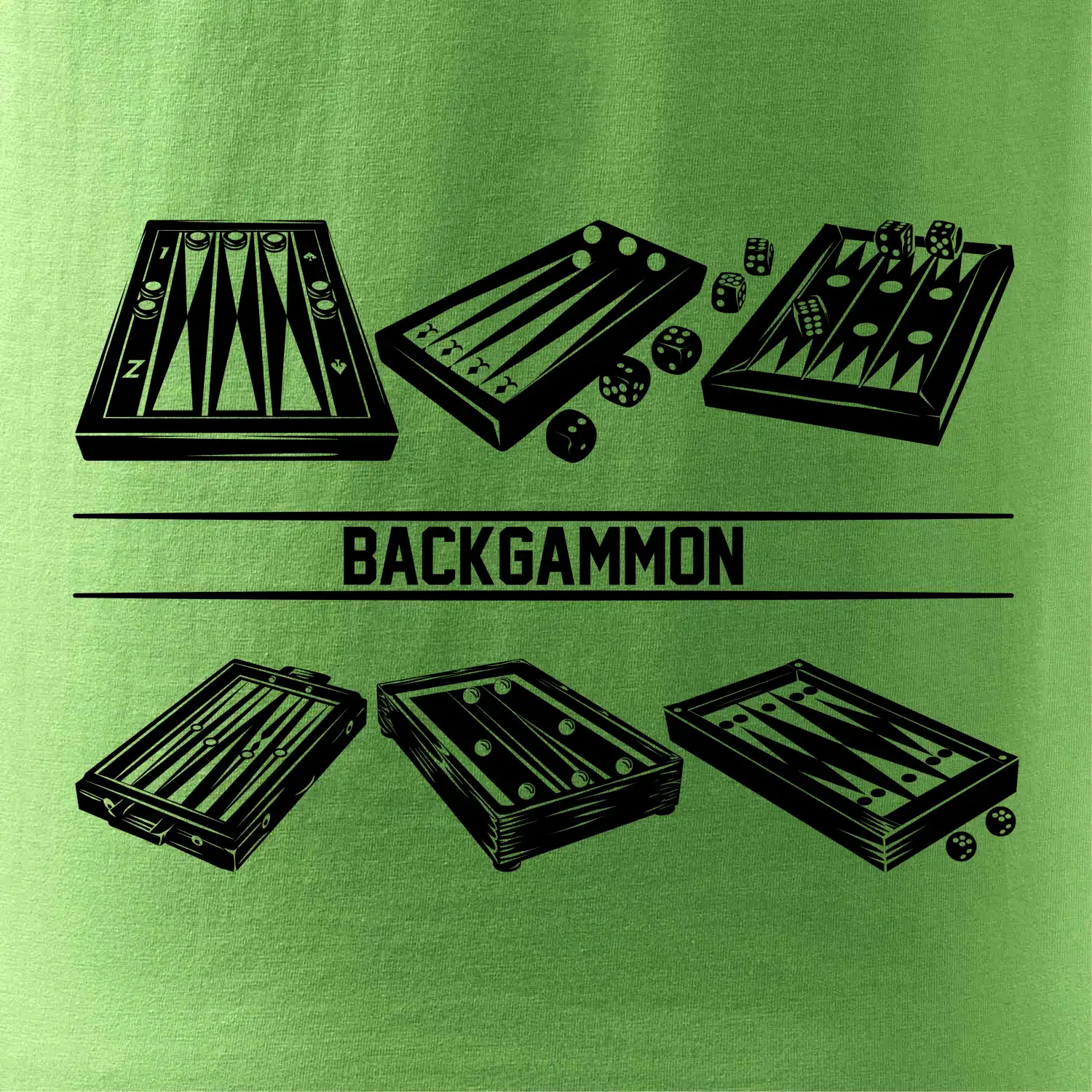 Backgammon černý set