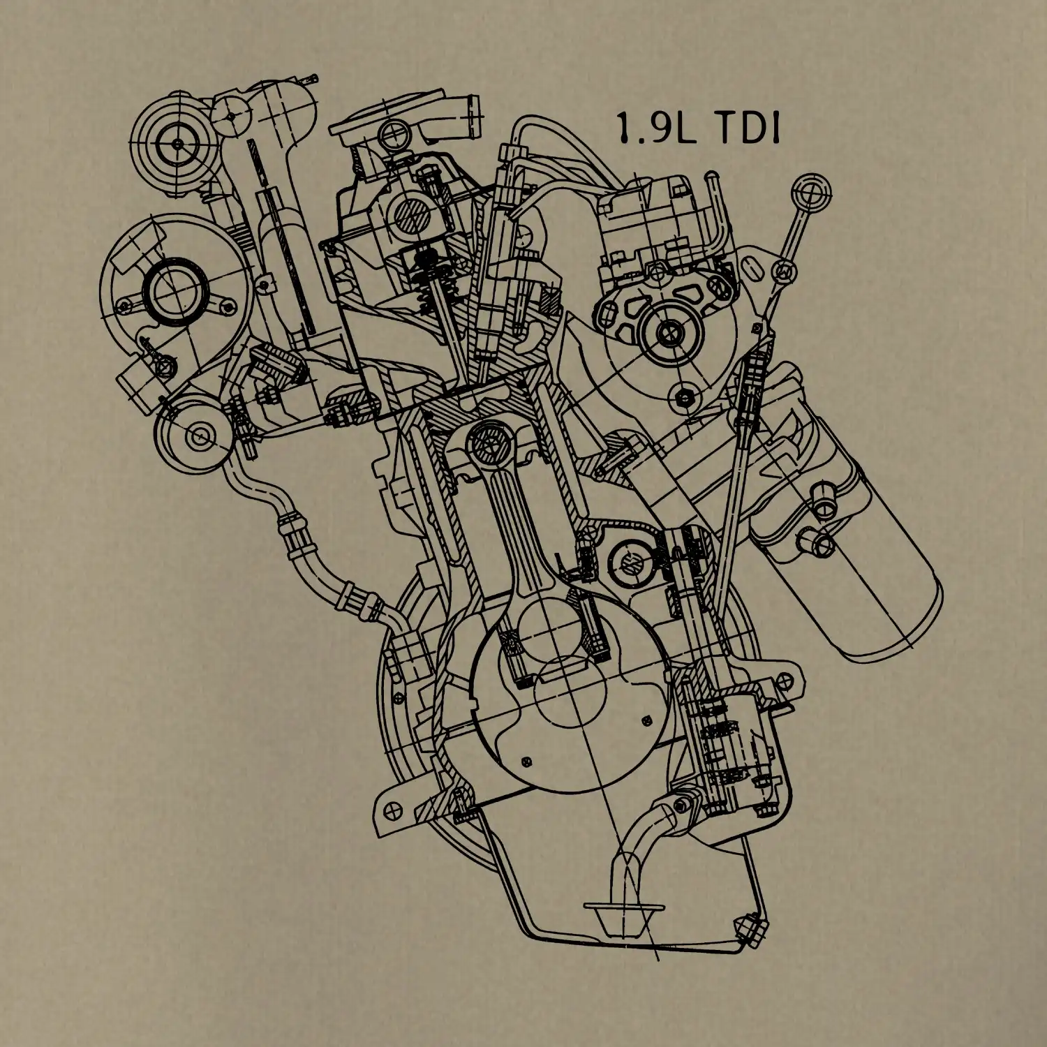 Motor Škoda/ VW 1.9L  TDI z boku