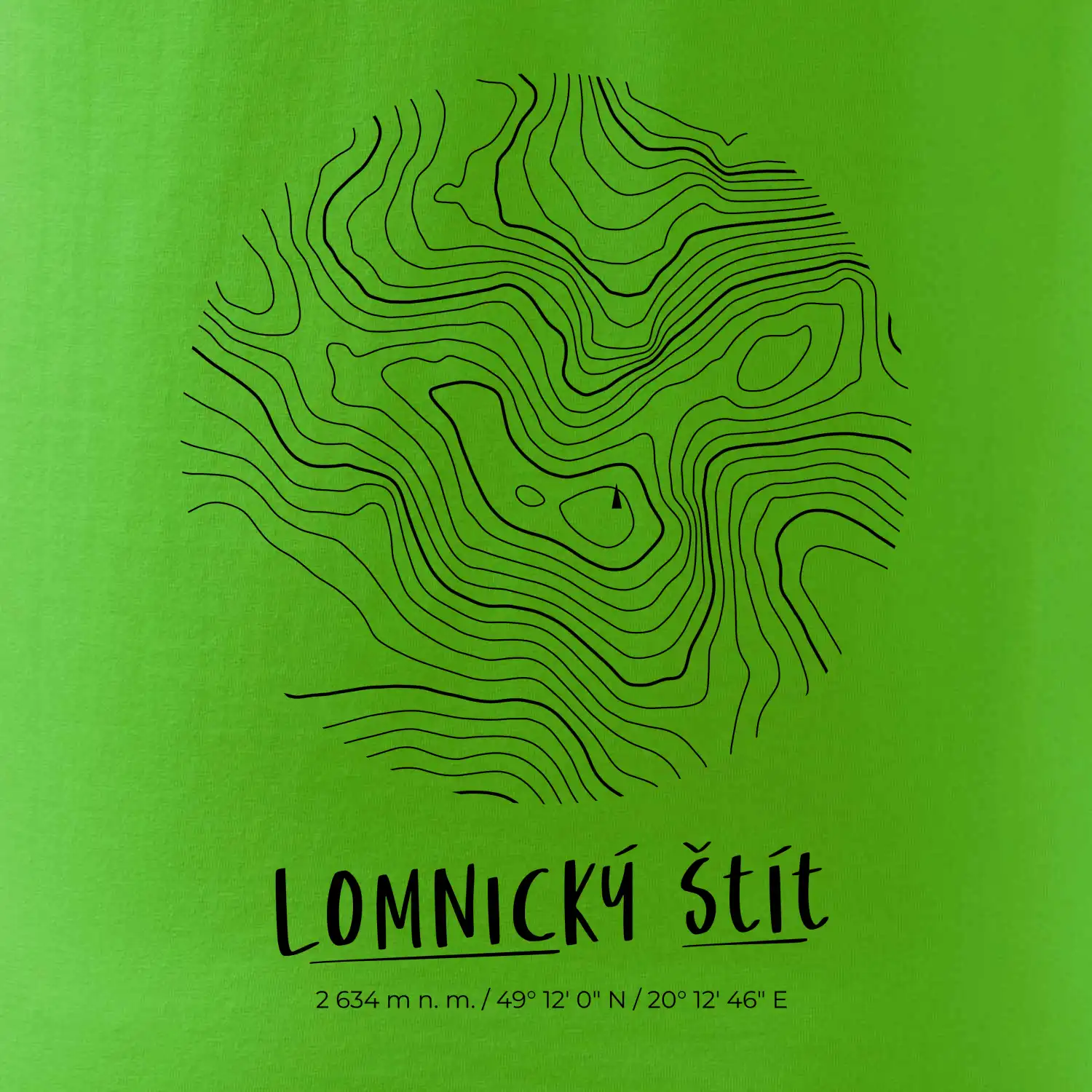 Lomnický štít - vrstevnice v kruhu