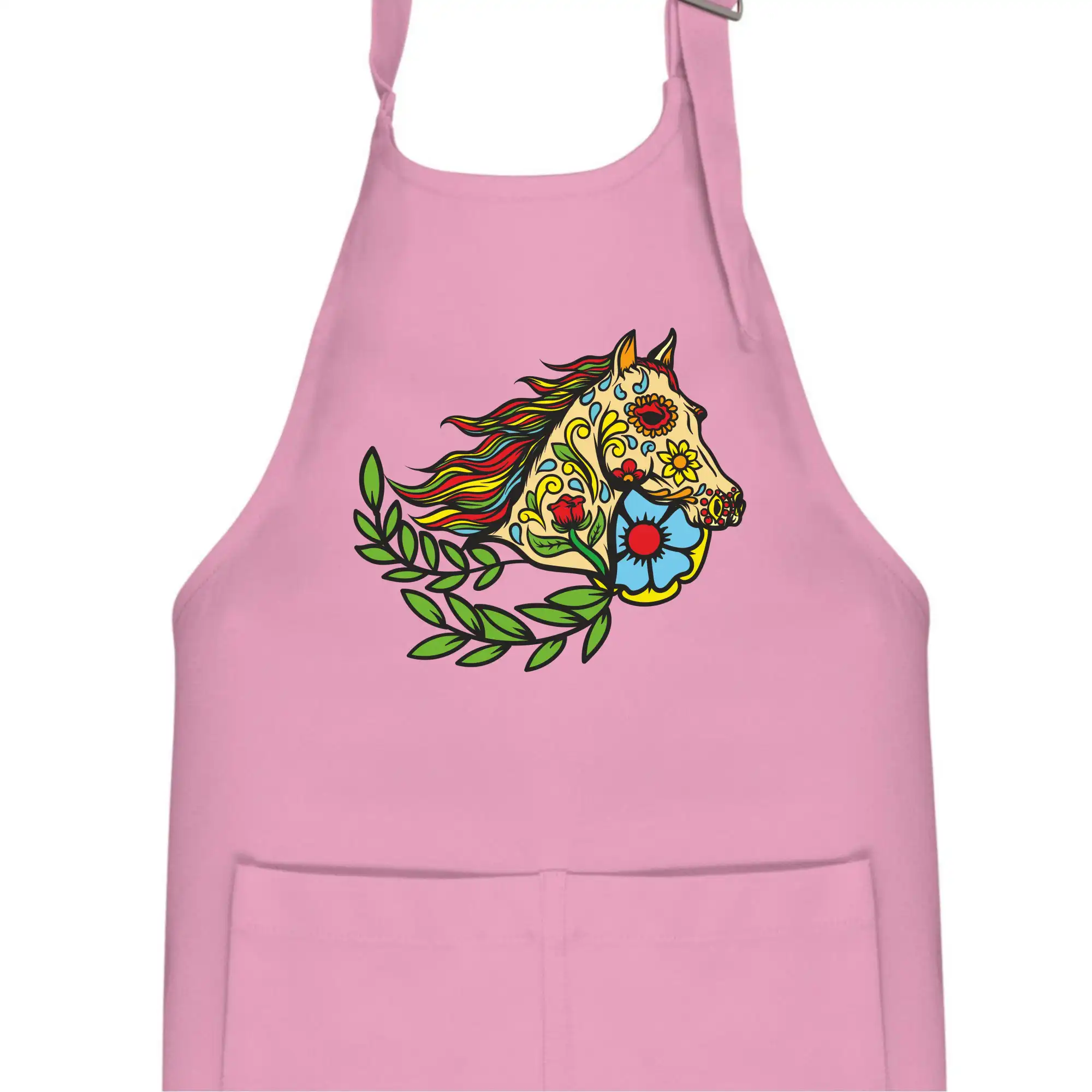 Kůň barevný s listy