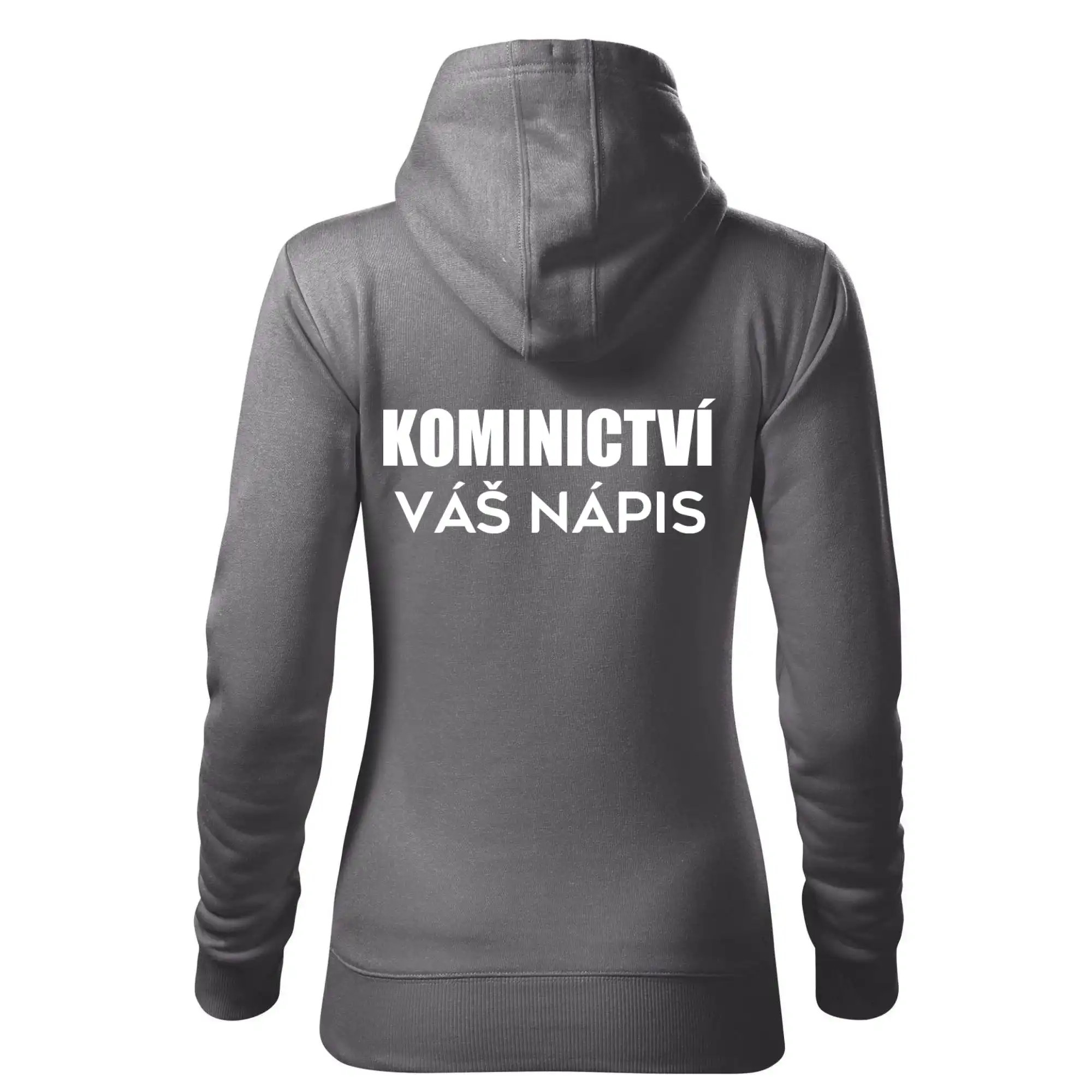 Kominík logo + nápis na zádech
