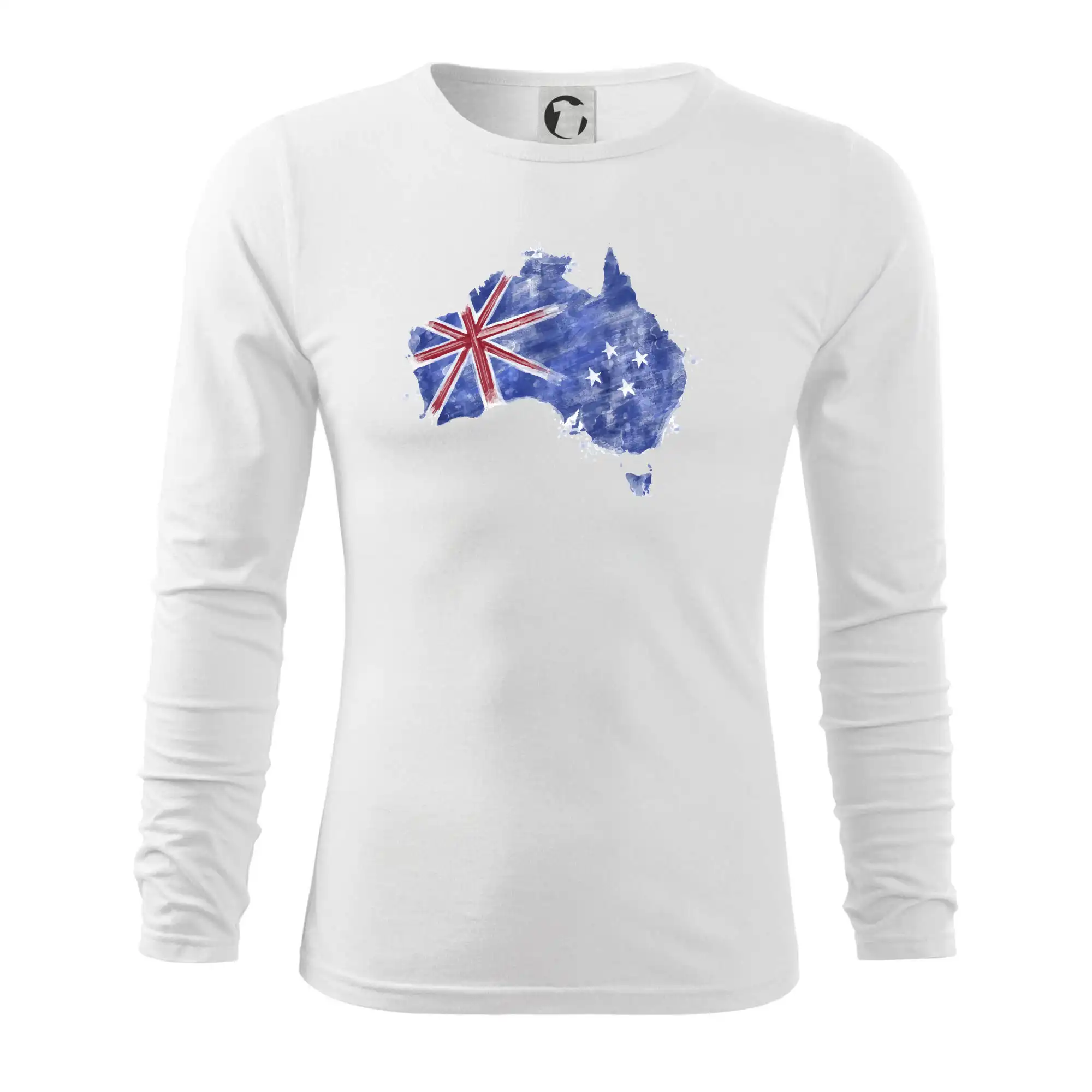 Motívy štátnych vlajok - Austrália - vlajka maľovaná - Tričko s dlhým rukávom FIT-T long sleeve