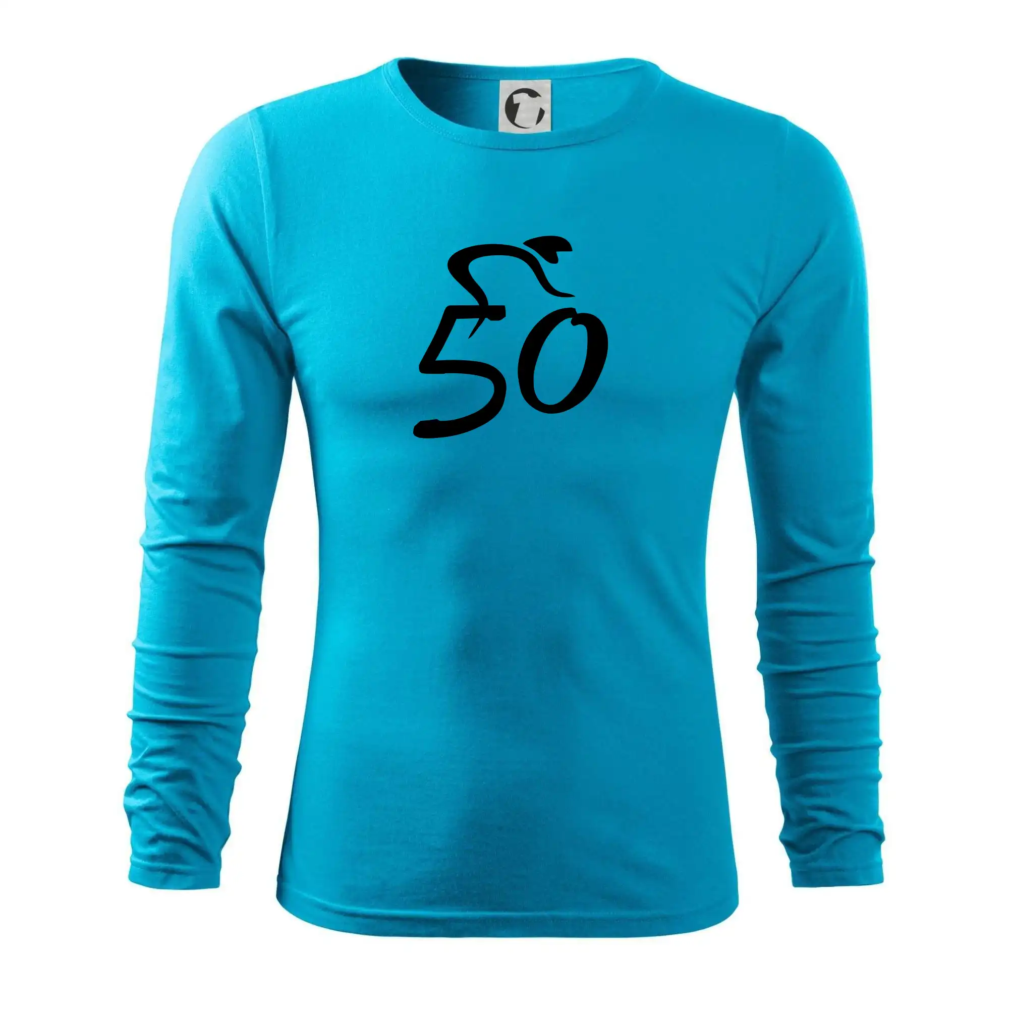 Trička k 50. narodeninám - Cyklista oslavuje päťdesiatku (50) - Tričko s dlhým rukávom FIT-T long sleeve