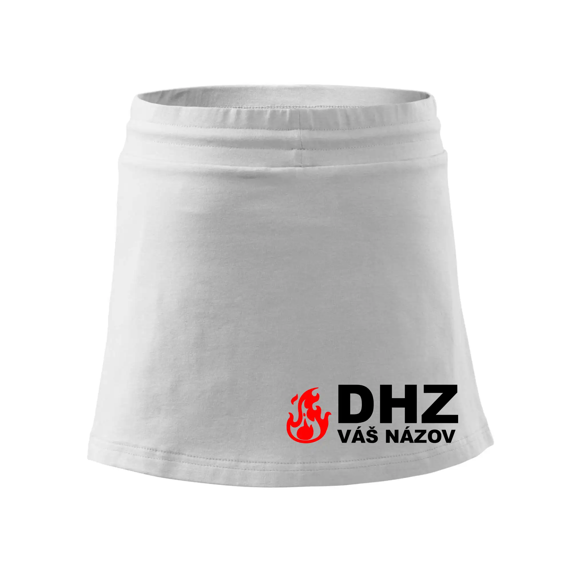 Originálne tričká pre hasičov - DHZ (oheň, názov sboru - vlastný nápis) - Športová sukne - two in one