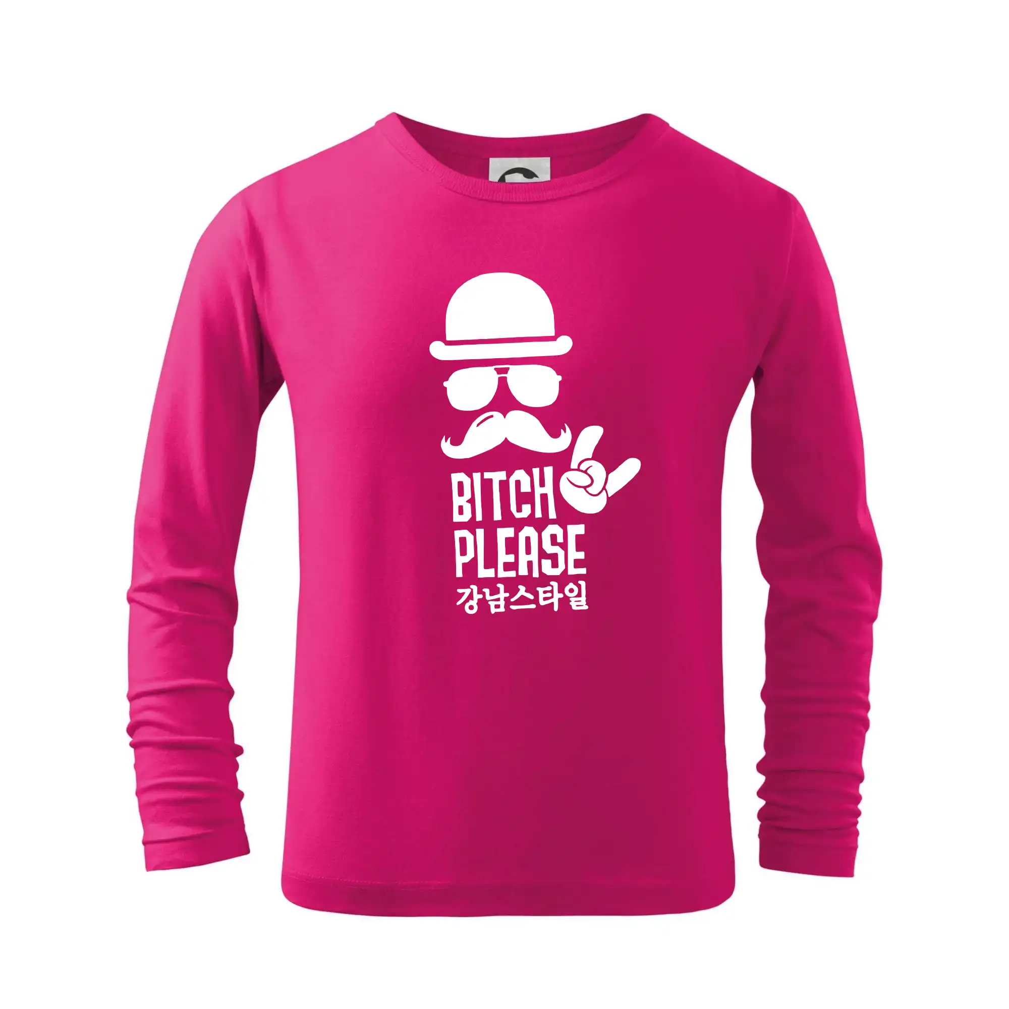 Tričká s fúzikmi - Bitch please! Mustache - Tričko detské Long Sleeve