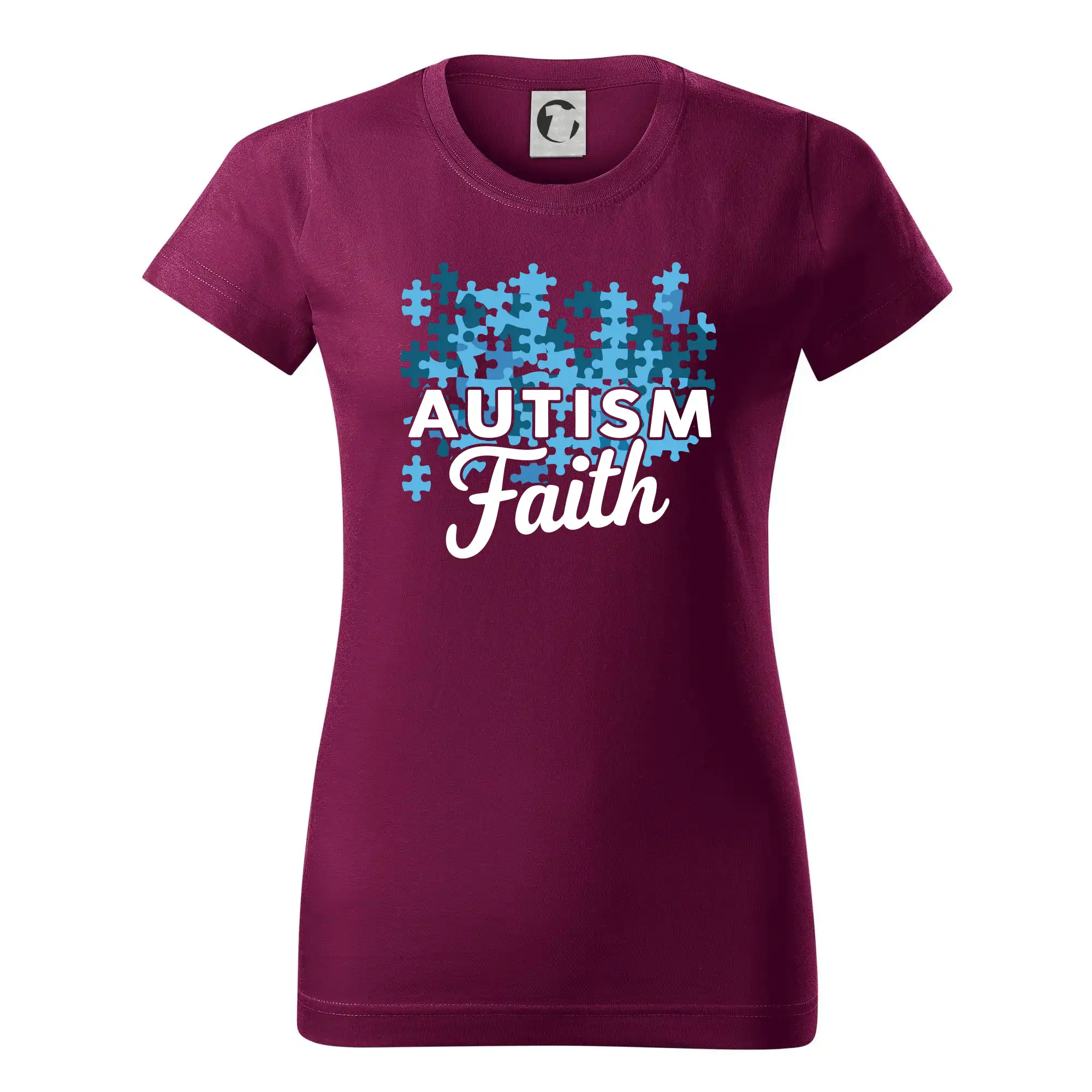 Tričká a mikiny pre autistov - Autism faith - Dámske tričko basic - ľahko voľnejšie a dlhšie