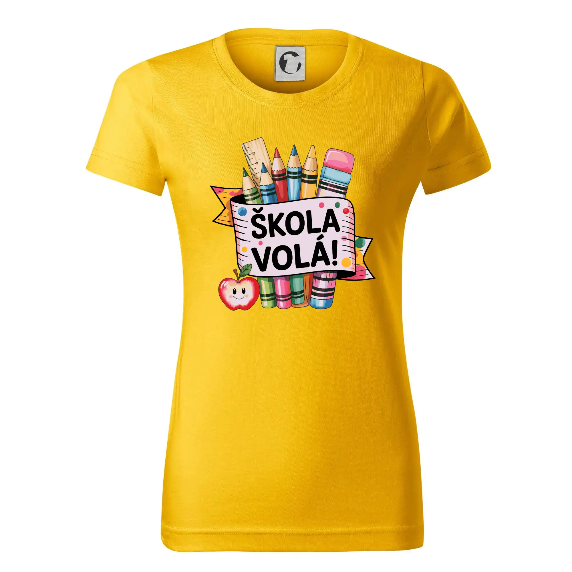Tričká a mikiny pre prváčikov na prvý školský deň – veselé a pohodlné - Škola volá - farebné - Dámske tričko basic - ľahko voľnejšie a dlhšie