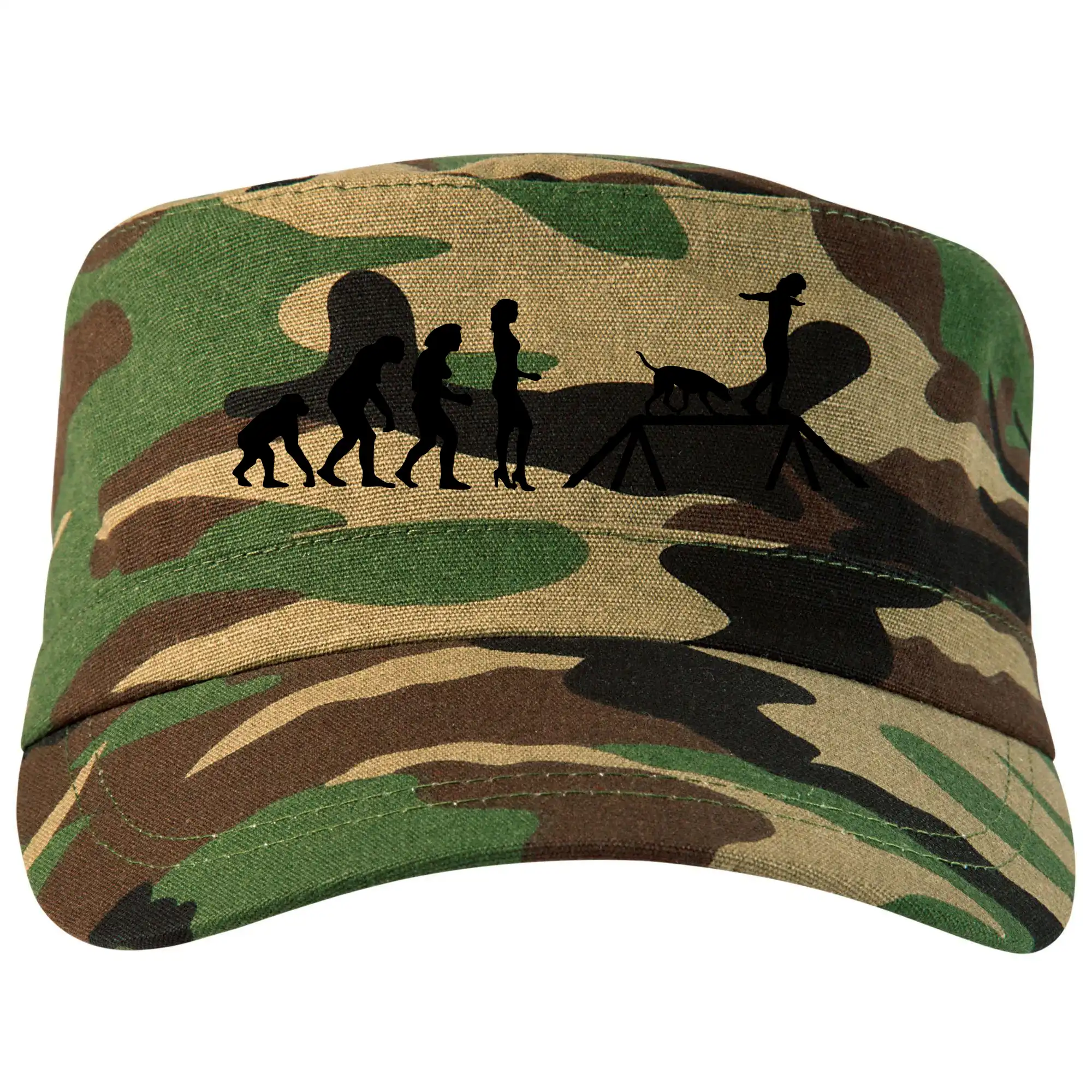 Tričká s potlačou evolúcia - Evolúcia agility žena - Šiltovka CAMO