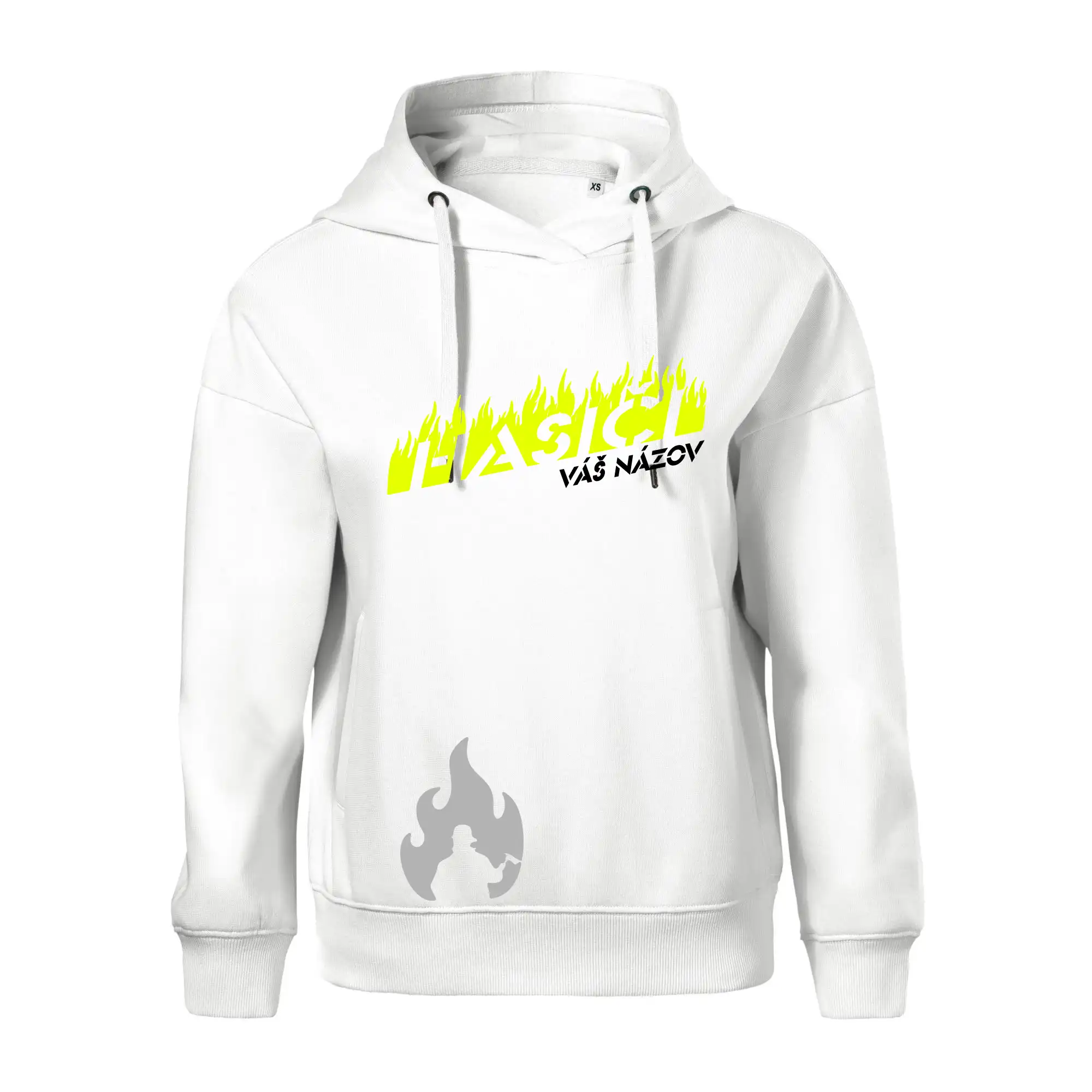 Originálne tričká pre hasičov - Hasiči - oheň - Váš názov - Oversized mikina dámská Moon - kratšia + širšia