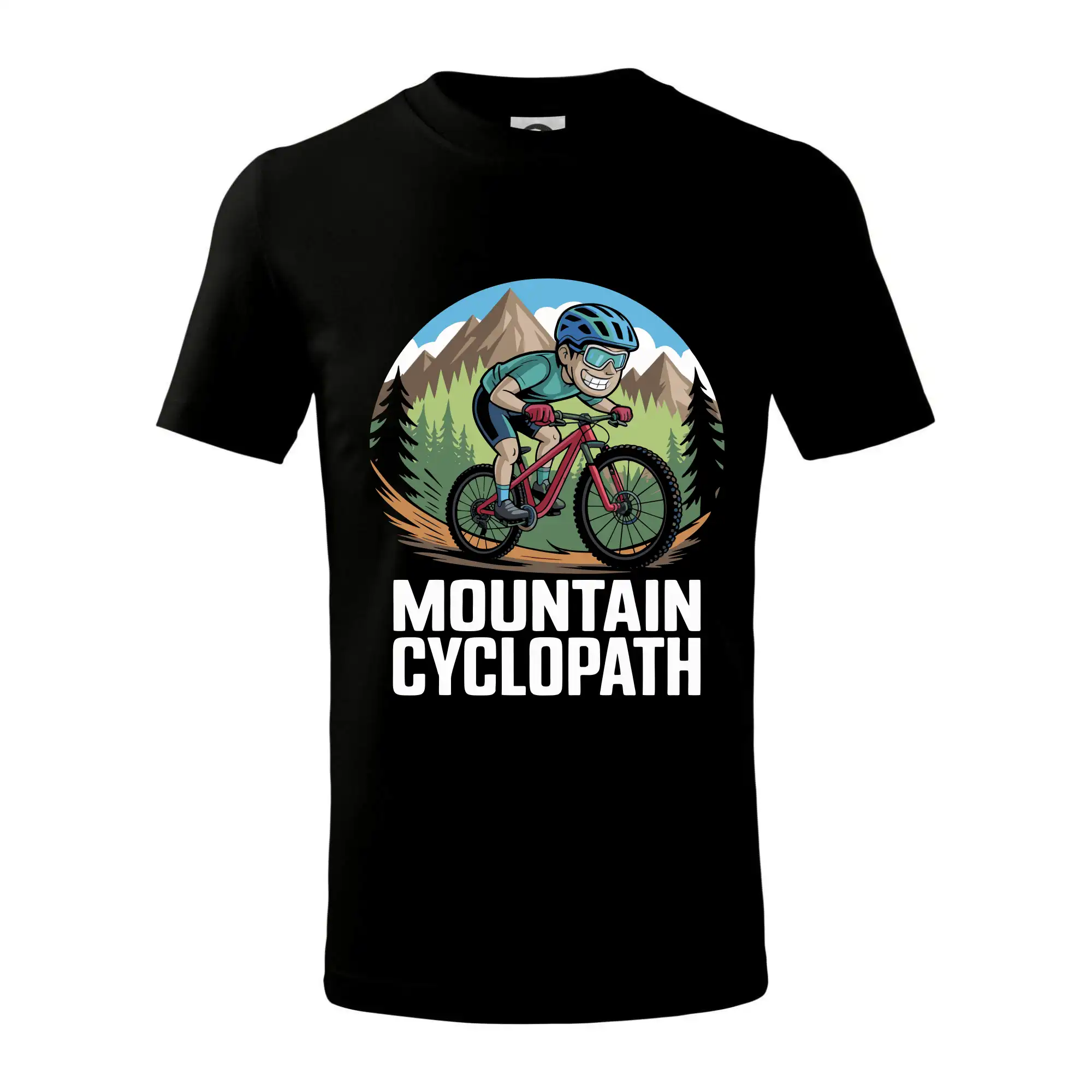 Tričko ako darček pre cyklistu - Mountain cyclopat bez fúzov - Tričko detské bavlnené